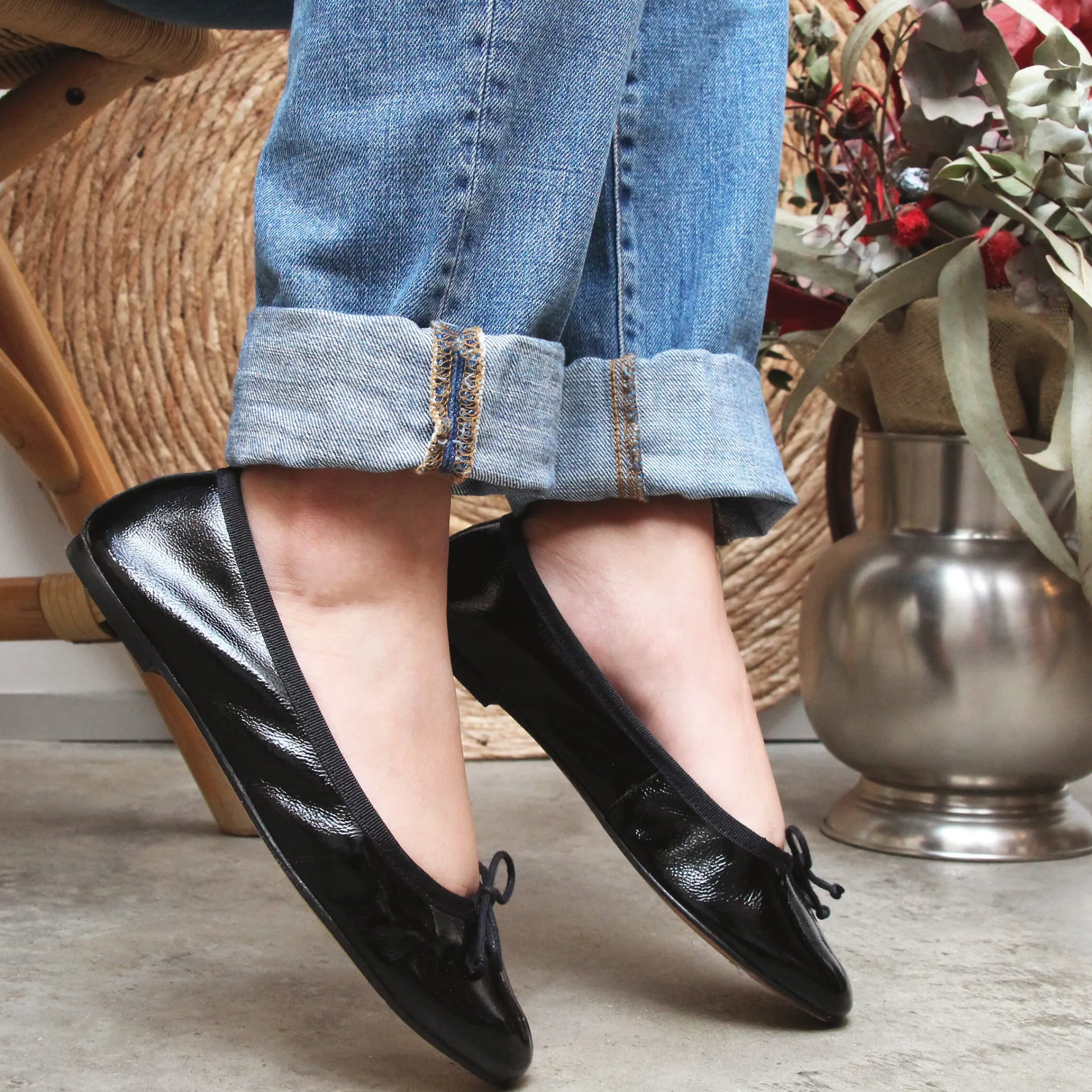 Femme JULES & JENN Ballerines & Babies | Ballerines classiques cuir brillant