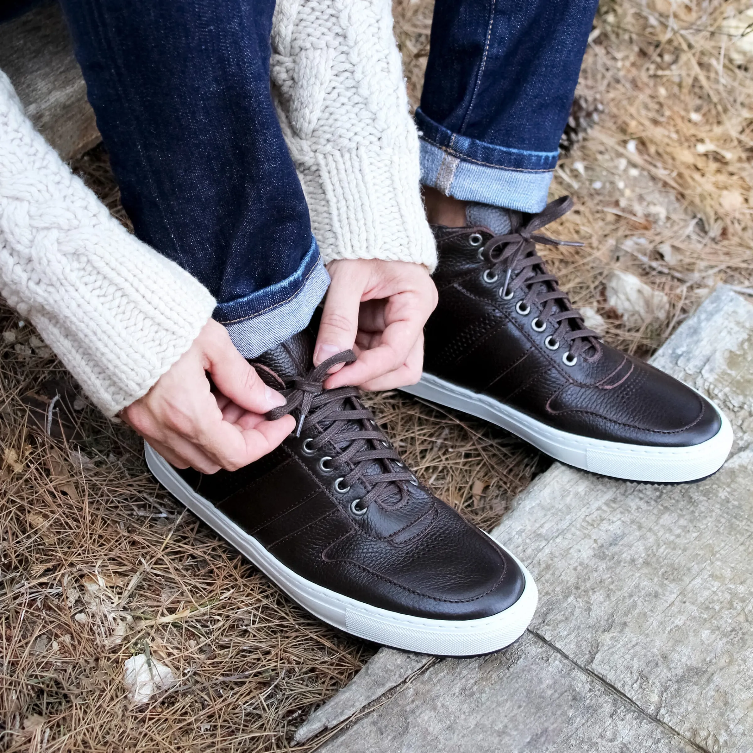 Homme JULES & JENN Baskets | Baskets Gaspard cuir grainé