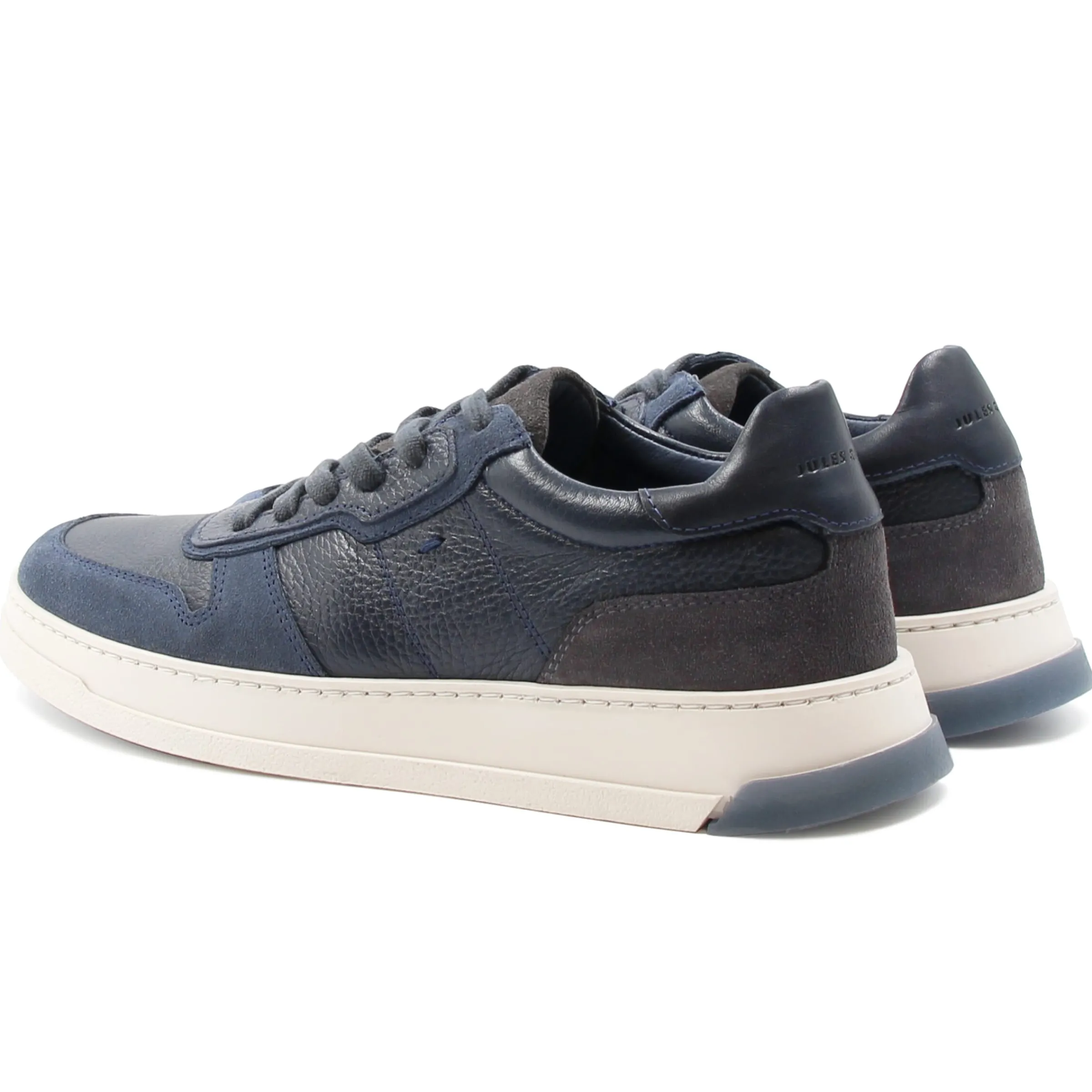 Homme JULES & JENN Baskets | Baskets Léo cuir bleu