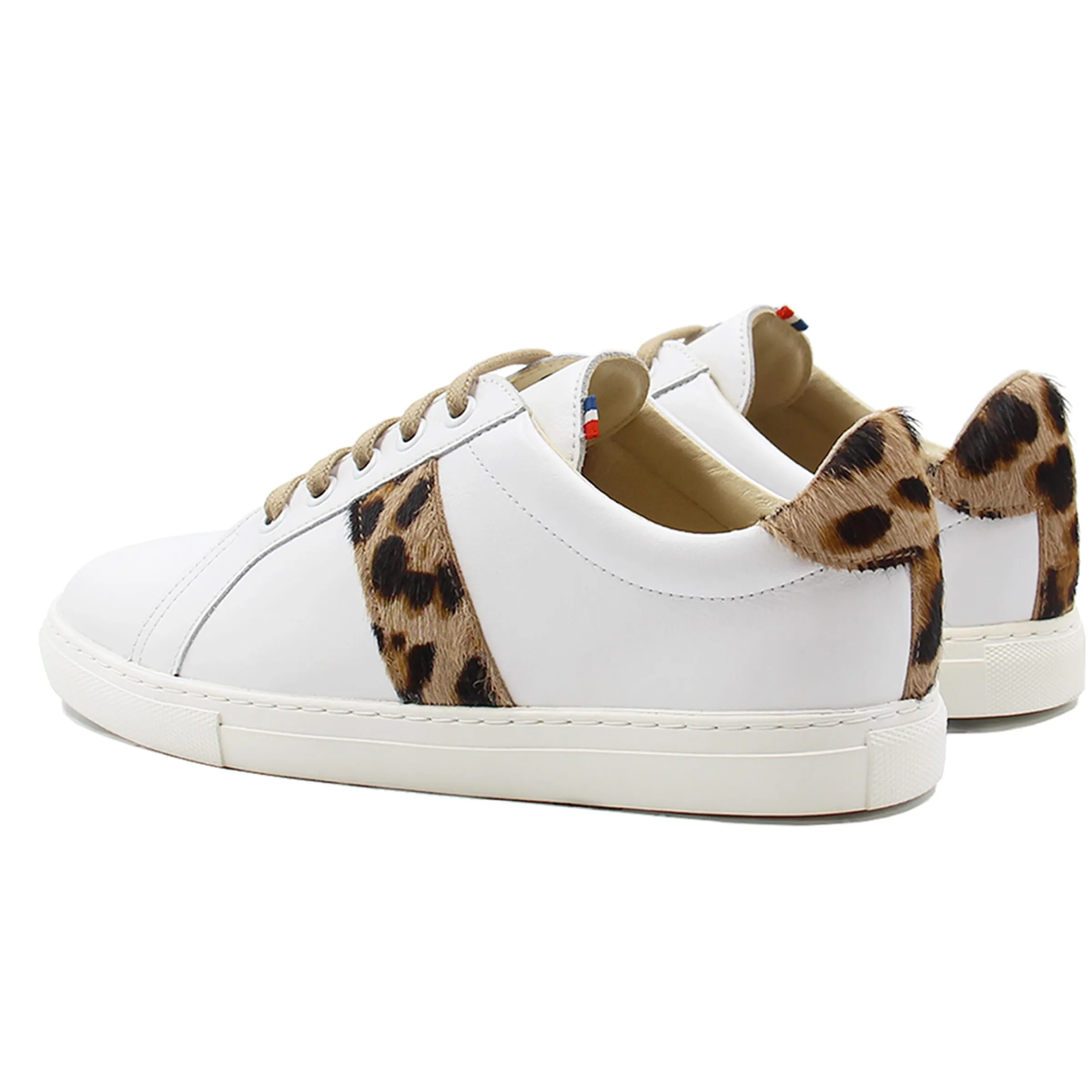 Femme JULES & JENN Baskets | Baskets Made in France cuir léopard