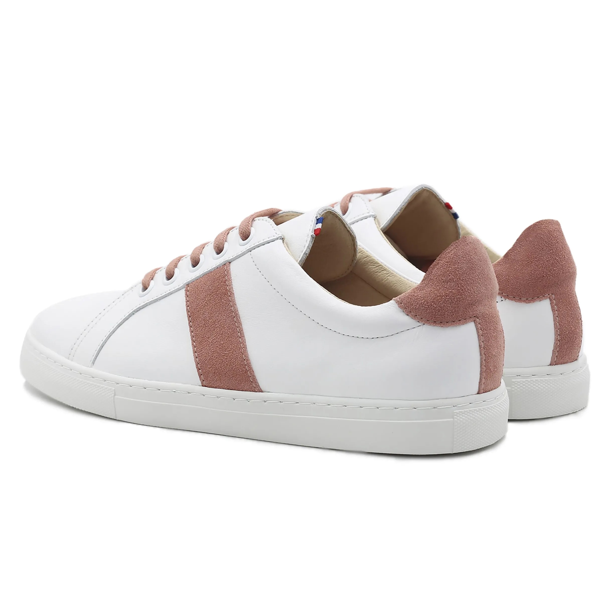 Femme JULES & JENN Baskets | Baskets Made in France cuir rose