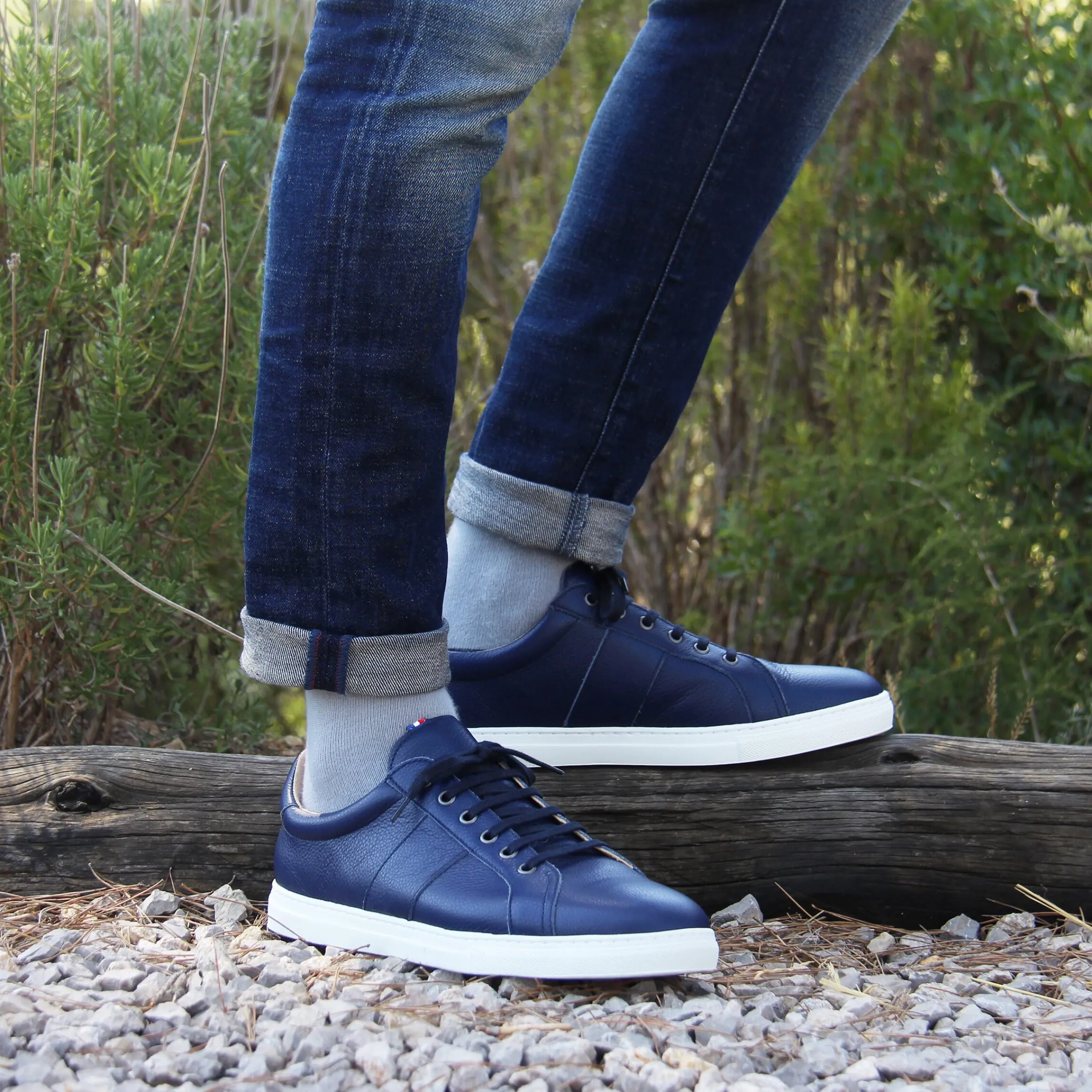 Femme JULES & JENN Baskets | Baskets | Baskets Made in France grainé bleu