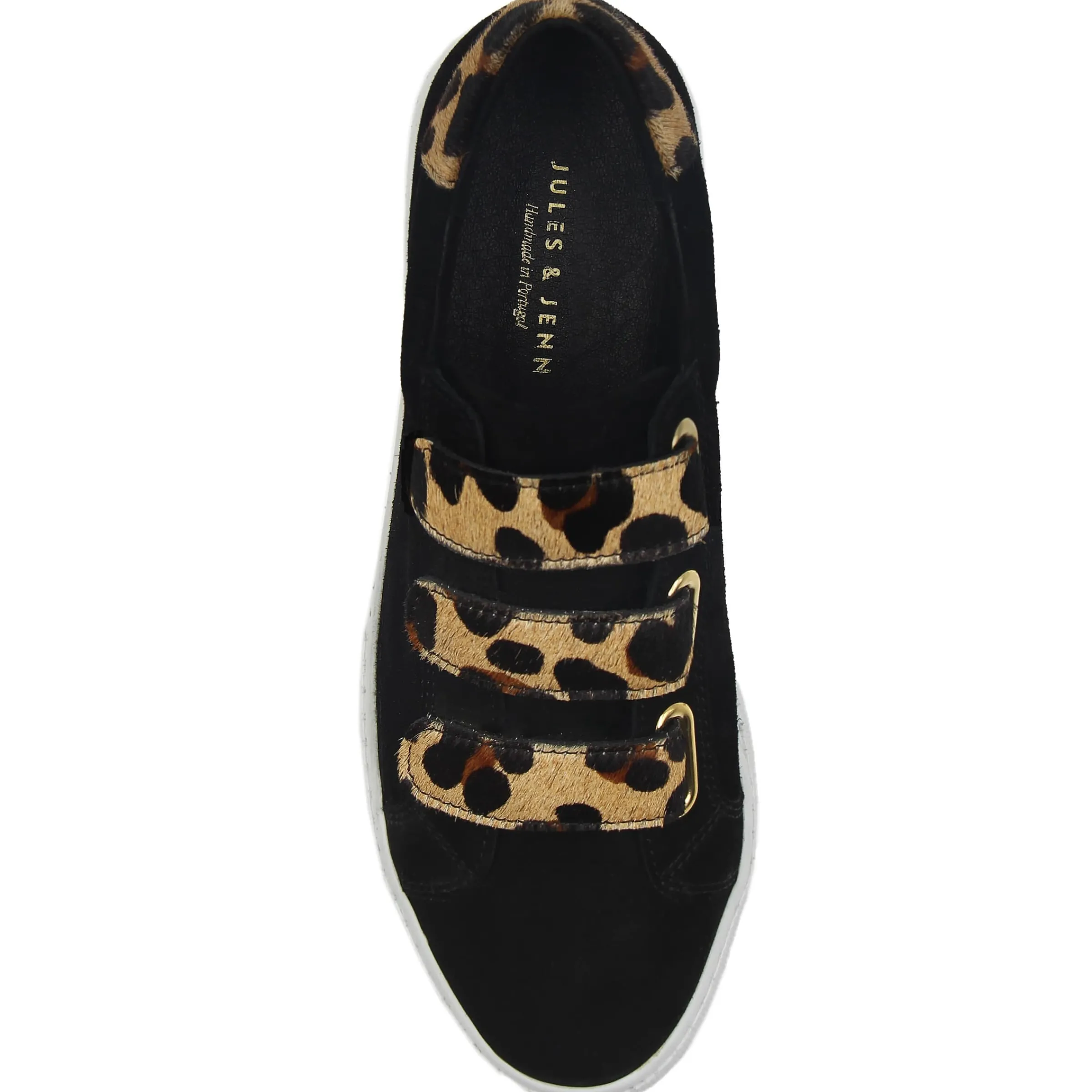 baskets_scratch_cuir_daim_noir_lopard_3.webp Femme JULES & JENN Baskets | Baskets scratch cuir daim noir léopard