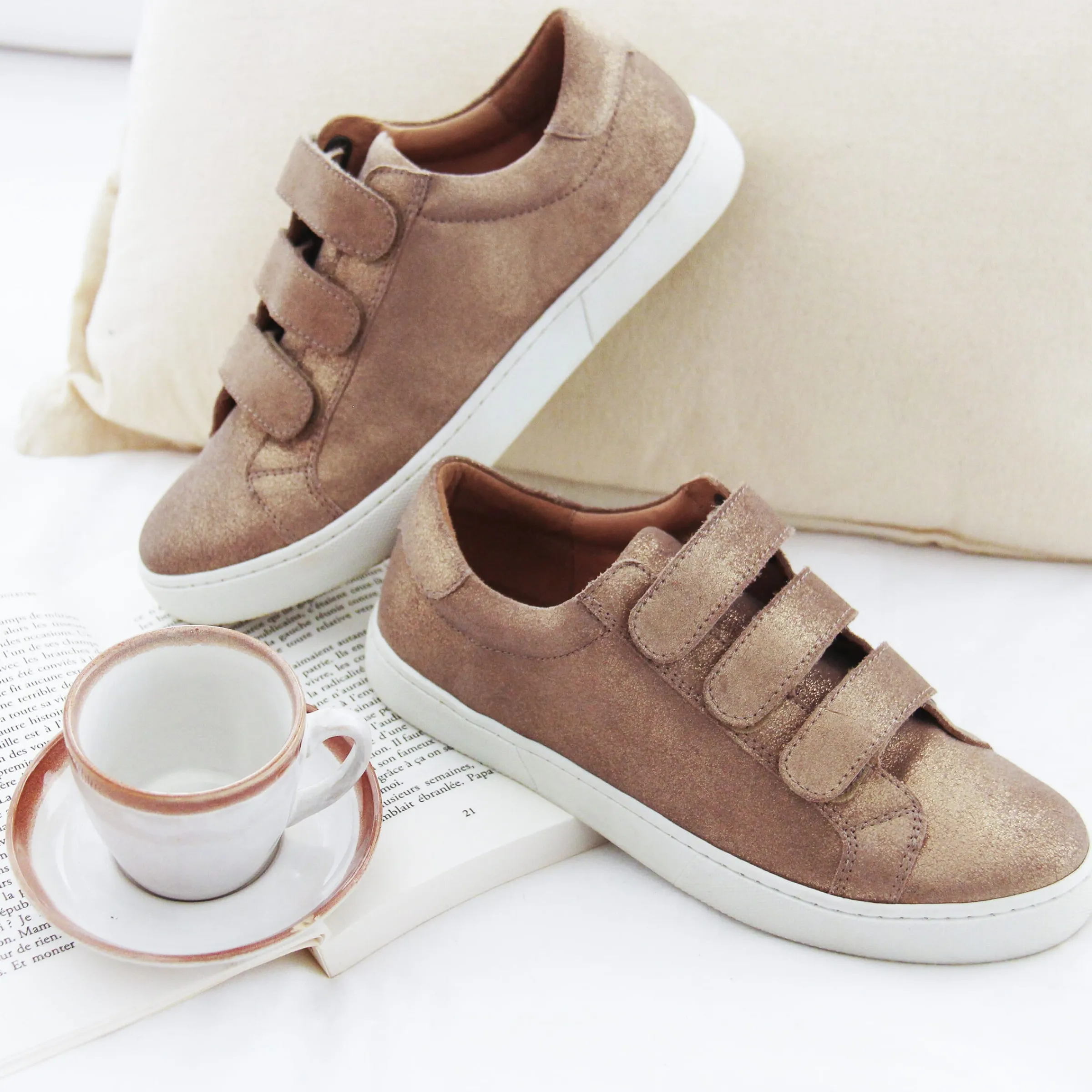 Femme JULES & JENN Baskets | Baskets scratch cuir métallisé