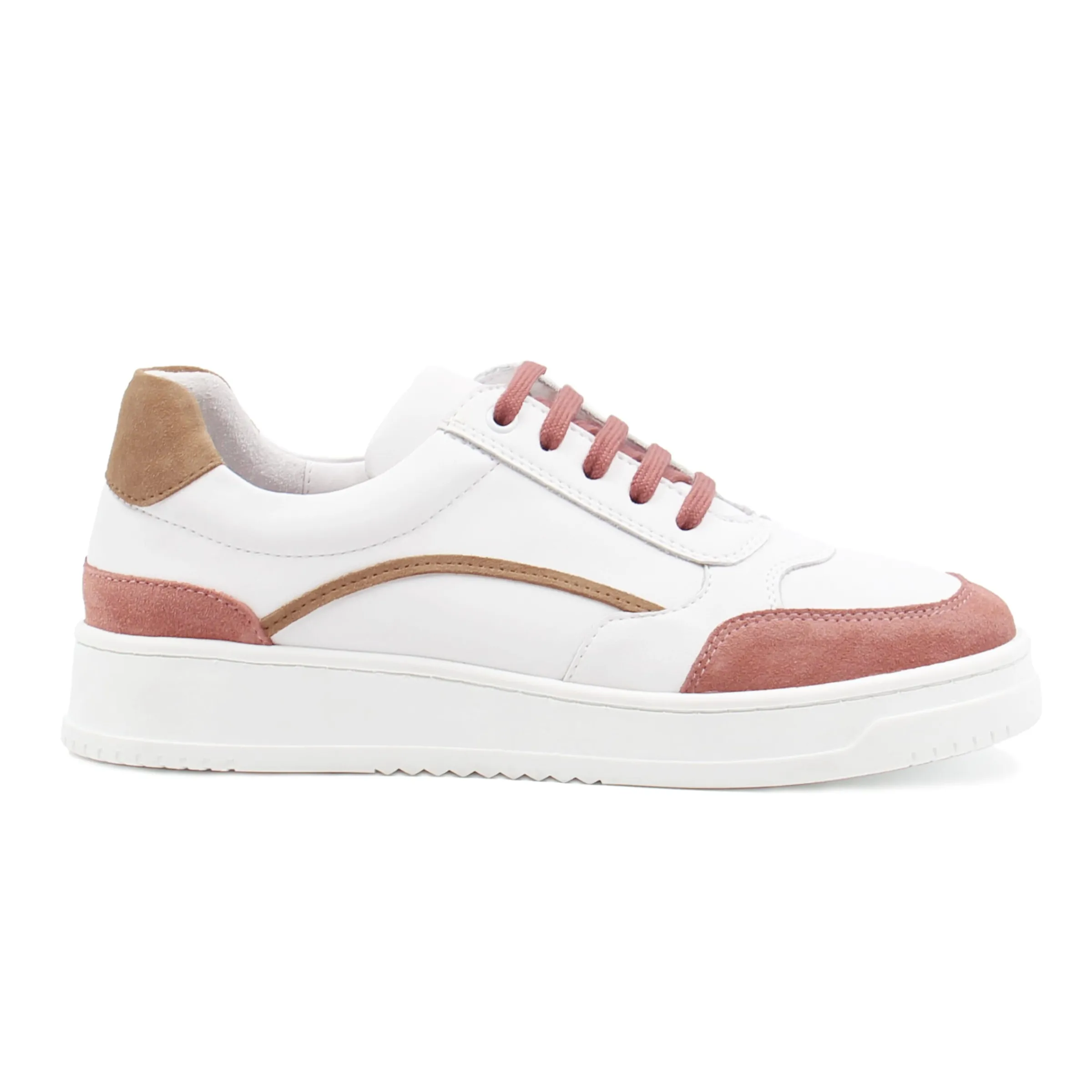 Femme JULES & JENN Baskets | Baskets vintage cuir blanc beige