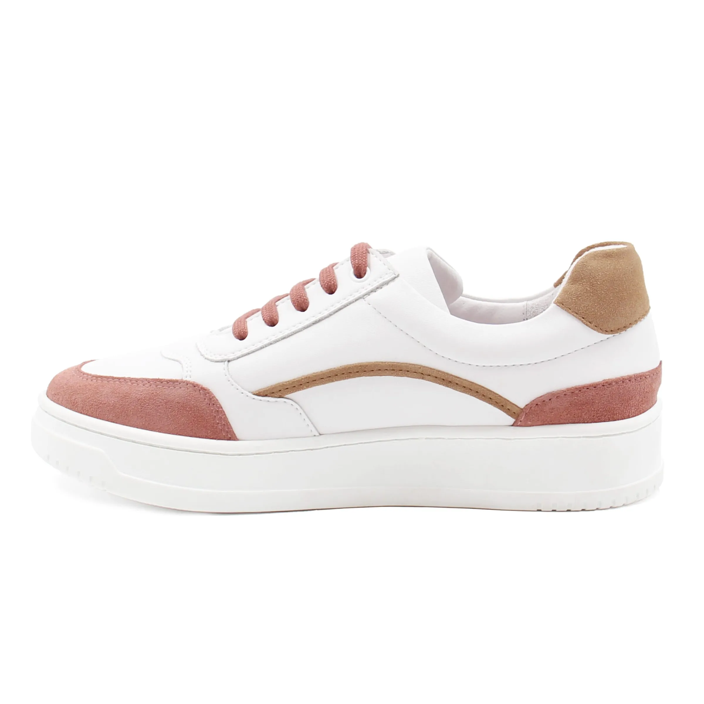 Femme JULES & JENN Baskets | Baskets vintage cuir blanc beige