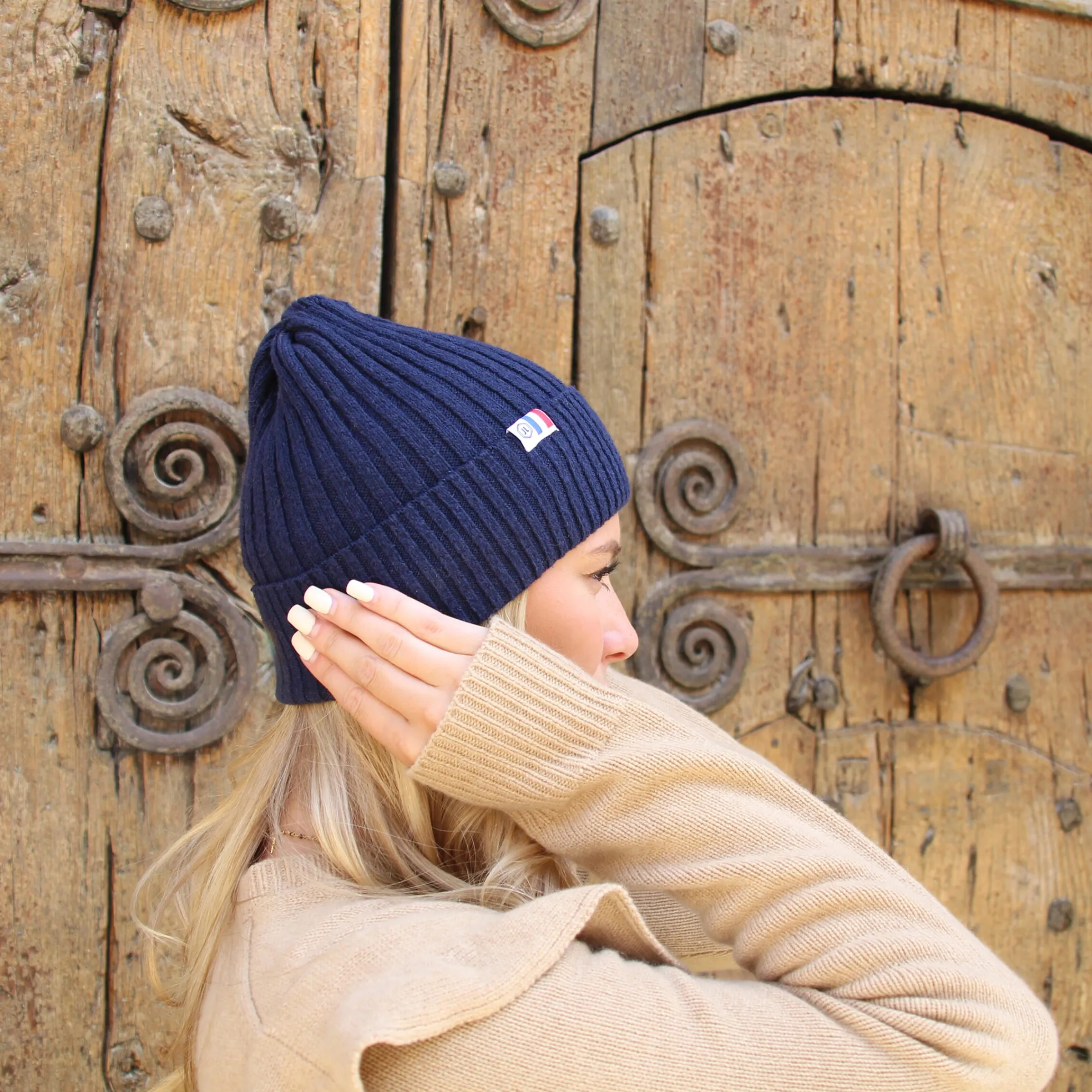 Femme JULES & JENN Bonnets | Bonnets | Bonnet coton recyclé bleu