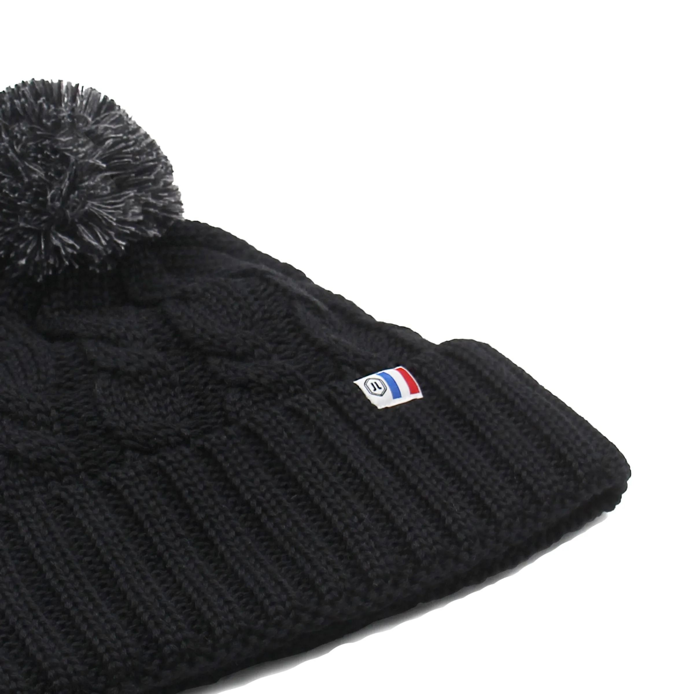 Femme JULES & JENN Bonnets | Bonnets | Bonnet pompon laine noir gris