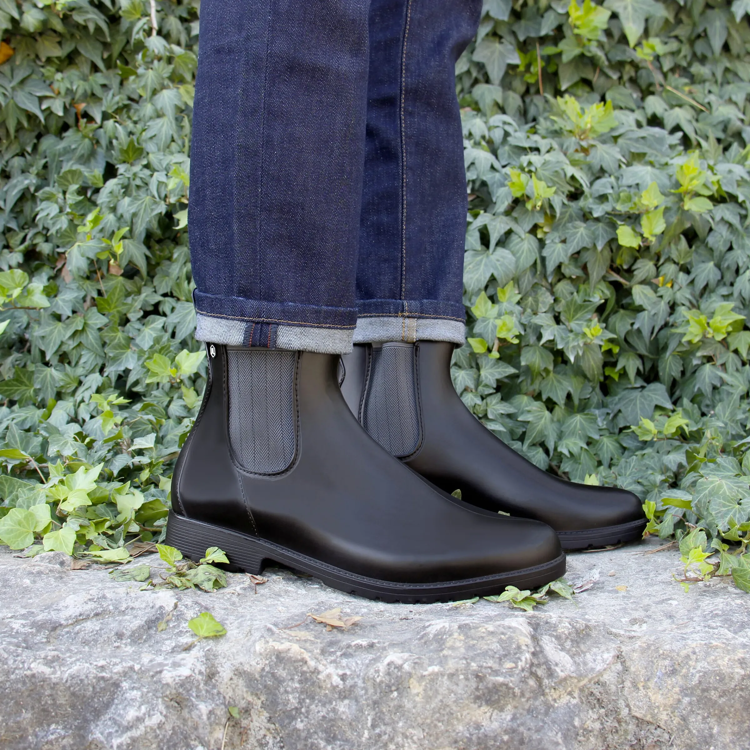 Homme JULES & JENN Boots | Boots de pluie noir & gris