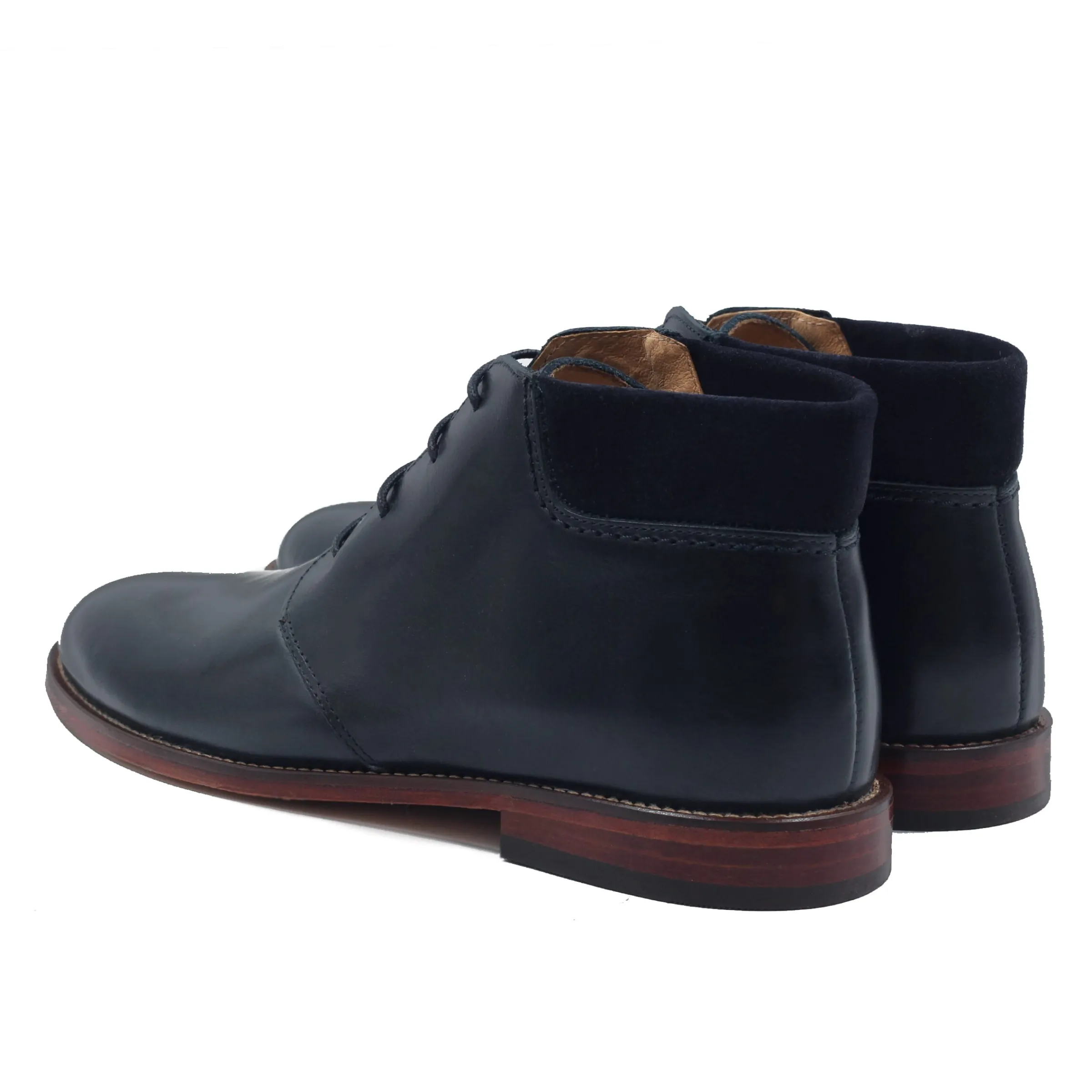 Homme JULES & JENN Fins De Série Solidaires | Bottillons courts cuir bleu