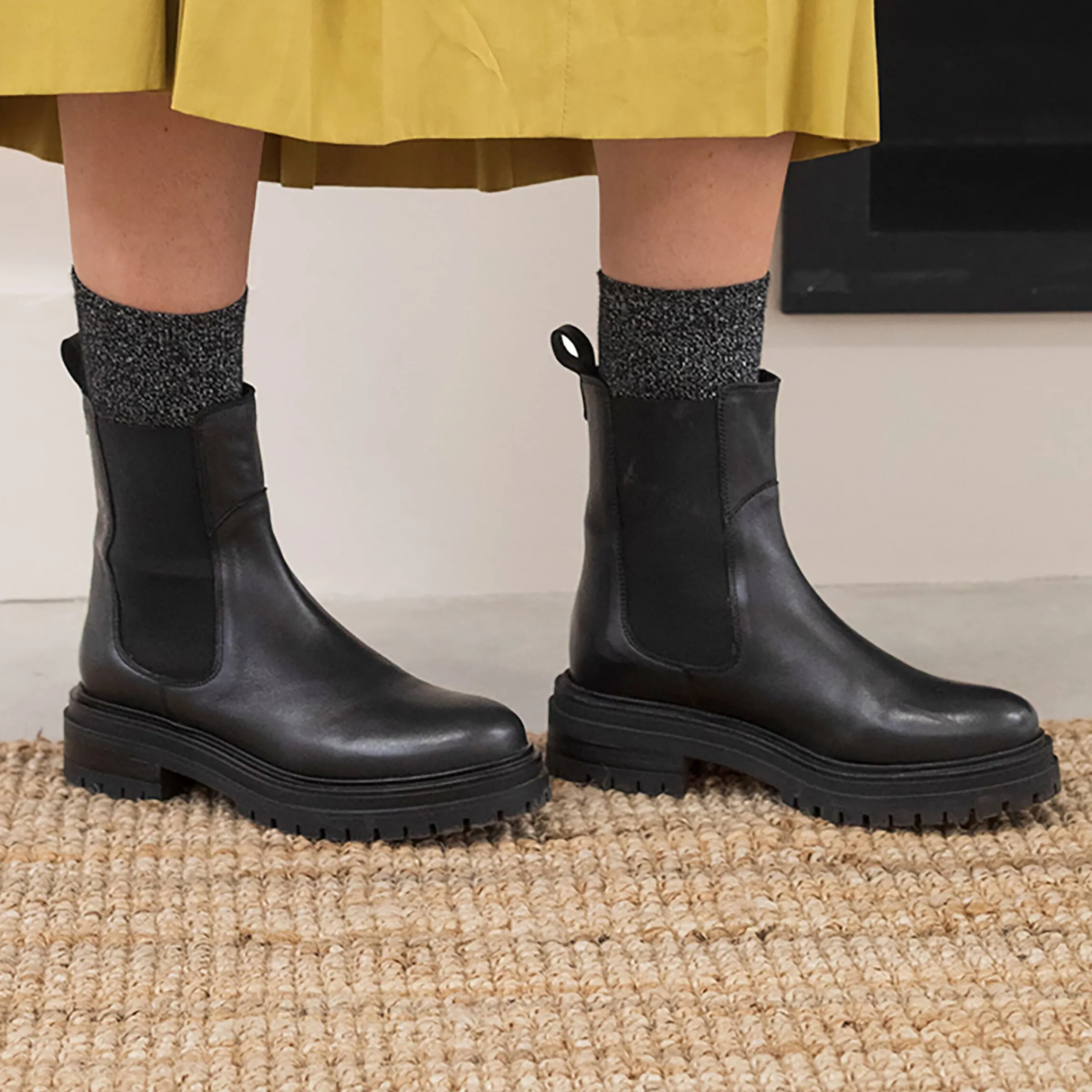 Femme JULES & JENN Bottines & Bottes | Bottines Chelsea crantées cuir