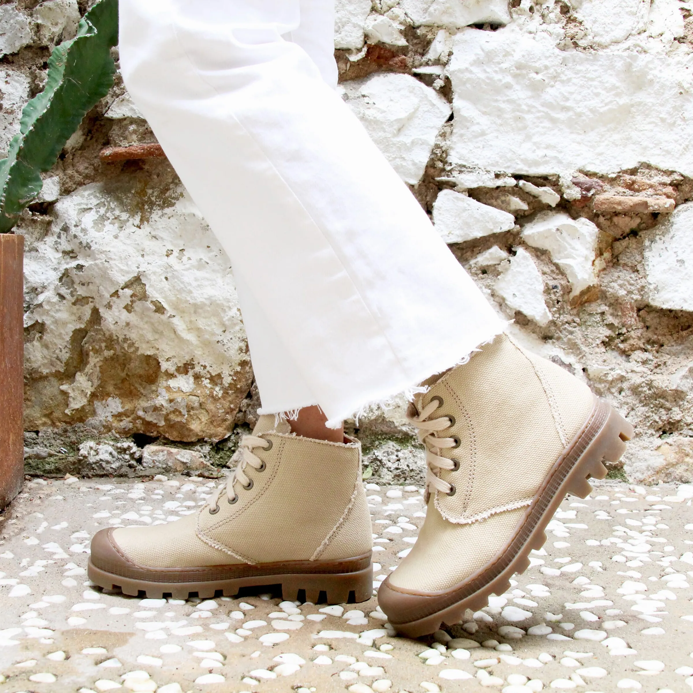 Femme JULES & JENN Dressing Recyclé | Bottines & Bottes | Bottines crantées toile recyclée