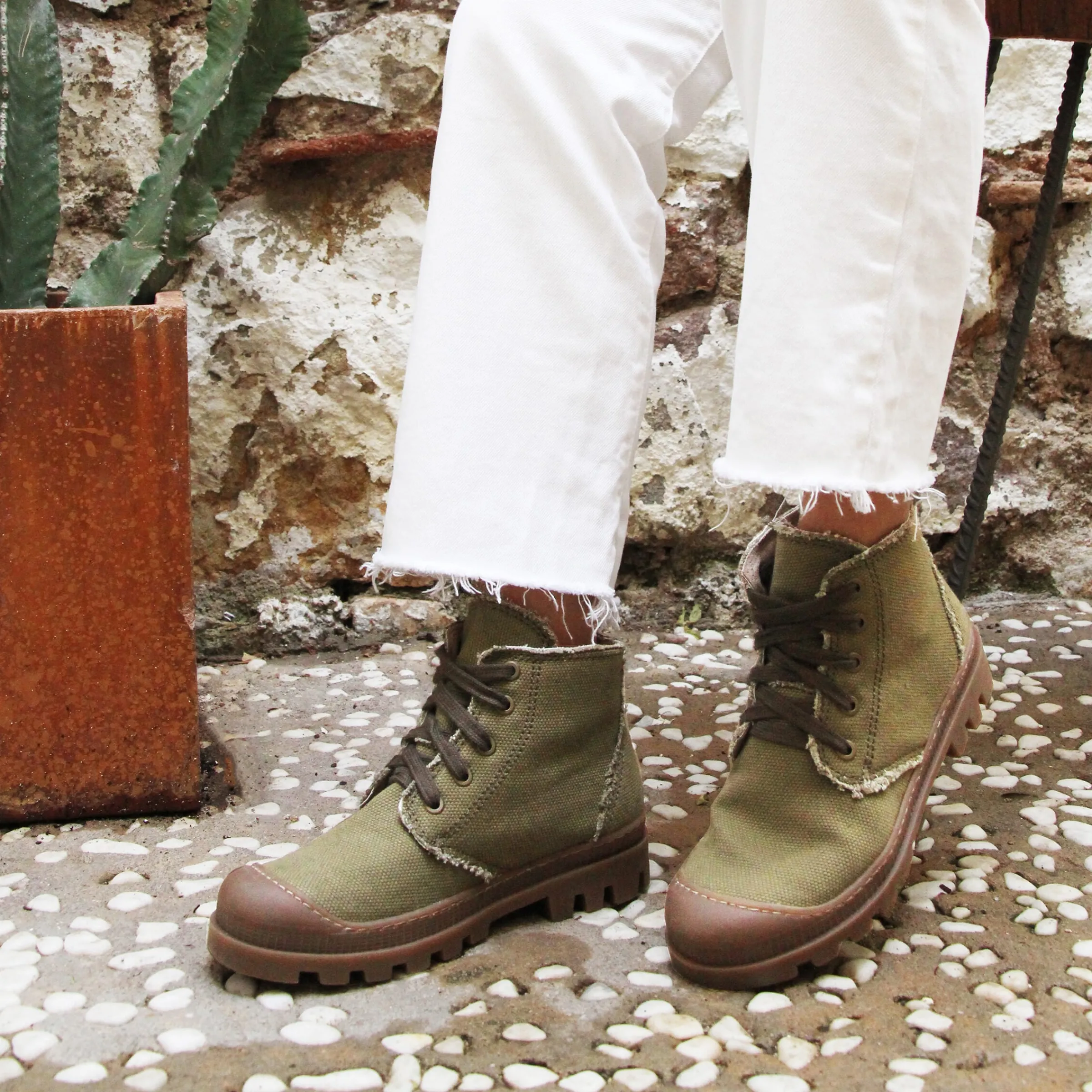 Femme JULES & JENN Dressing Recyclé | Bottines & Bottes | Bottines crantées toile recyclée