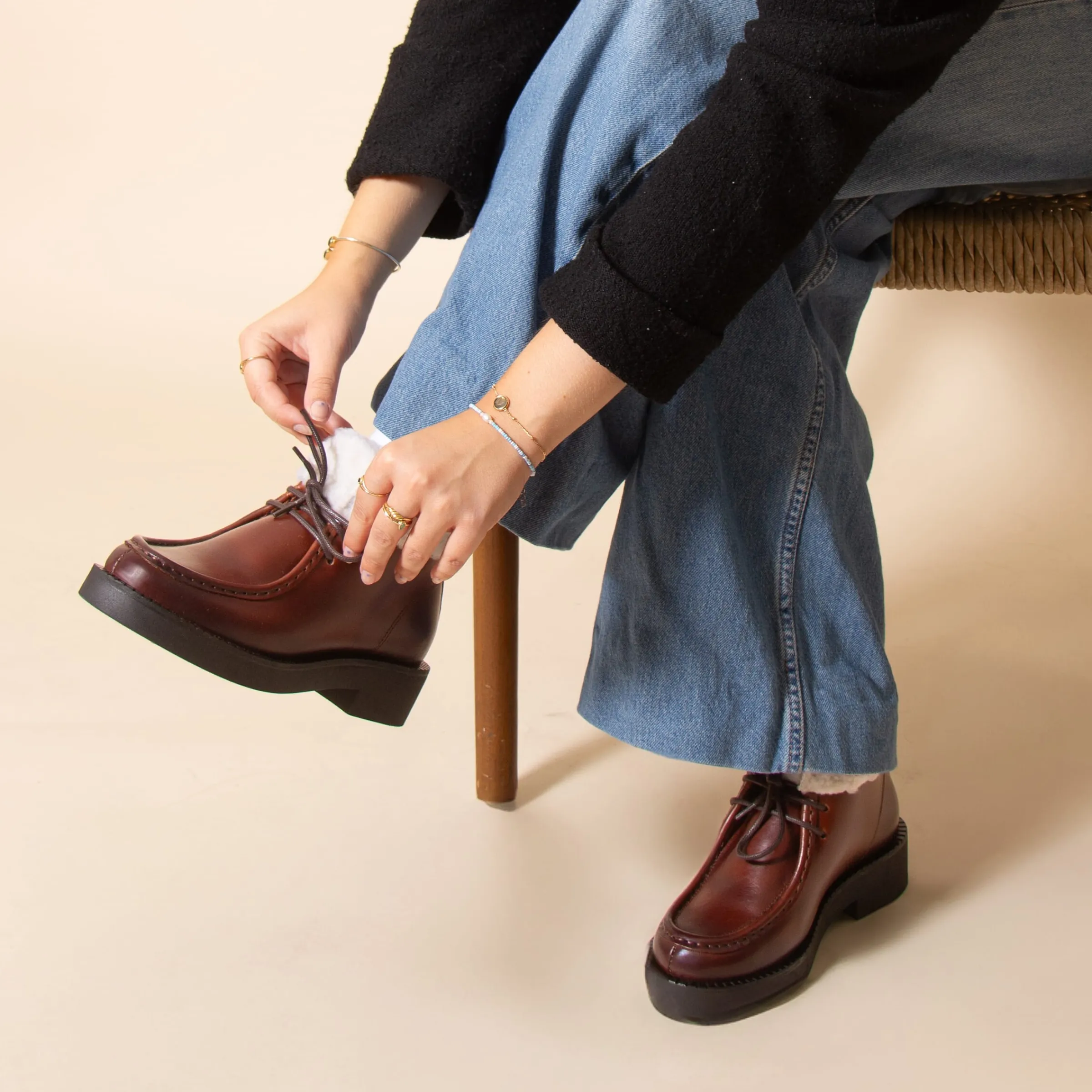 Femme JULES & JENN Bottines & Bottes | Bottines fourrées basses cuir