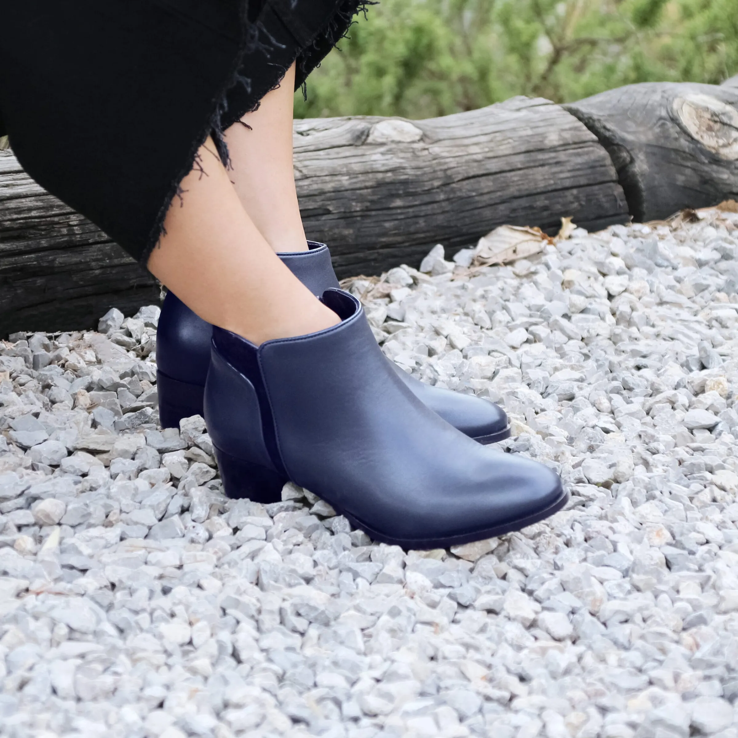 Femme JULES & JENN Bottines & Bottes | Bottines moyen talon cuir bleu