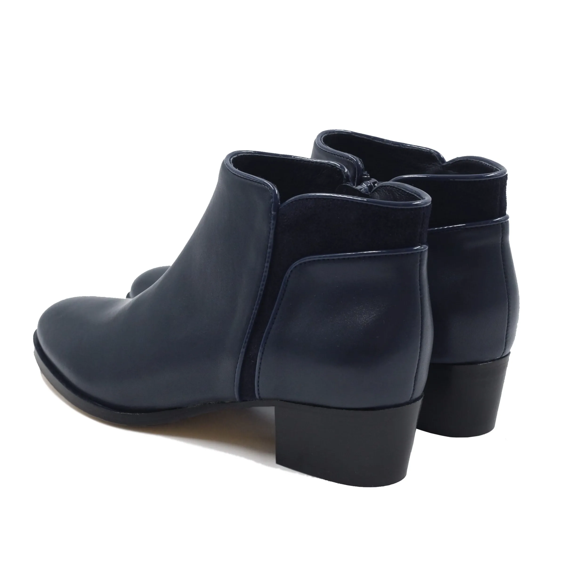 Femme JULES & JENN Bottines & Bottes | Bottines moyen talon cuir bleu