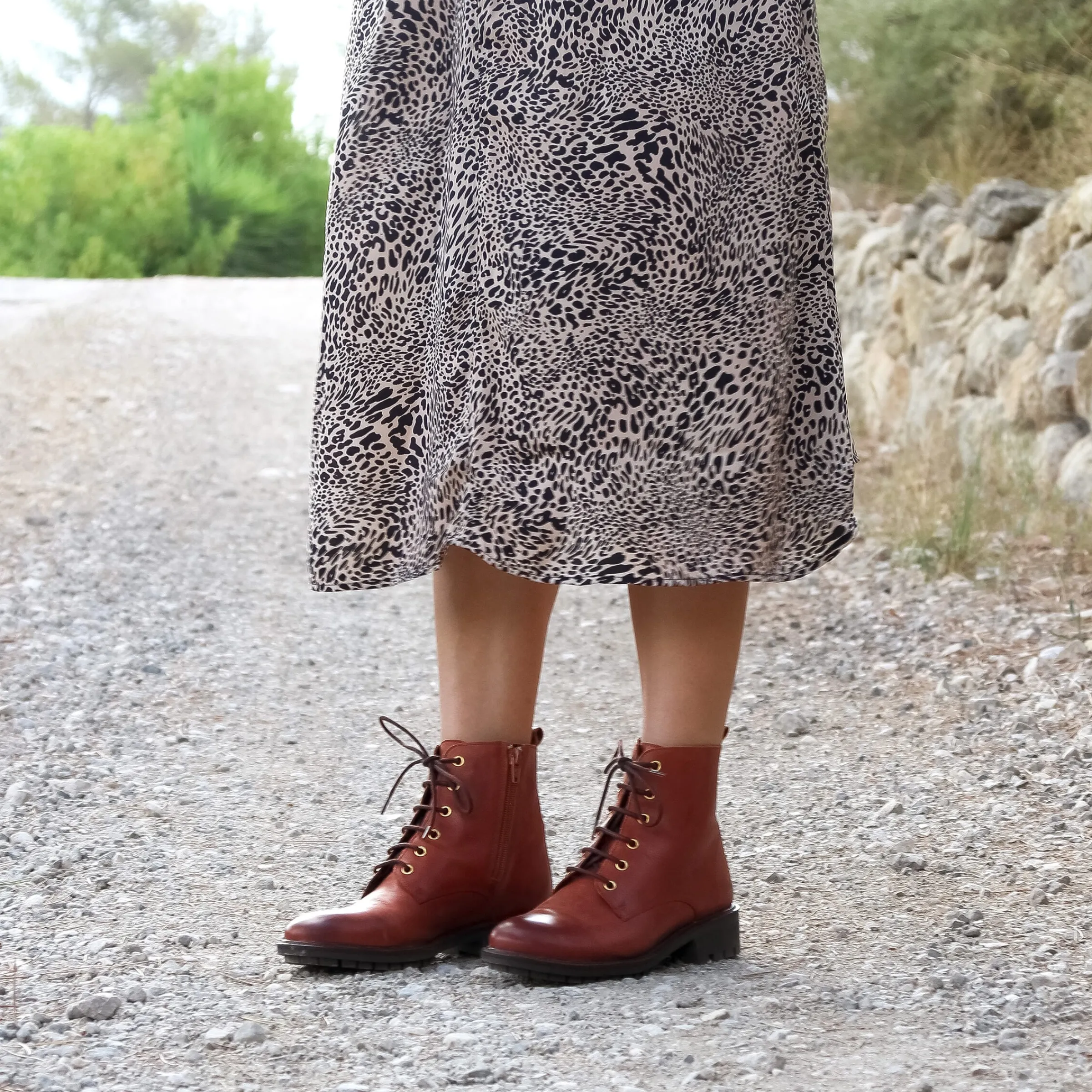 Femme JULES & JENN Bottines & Bottes | Bottines plates à lacet cuir