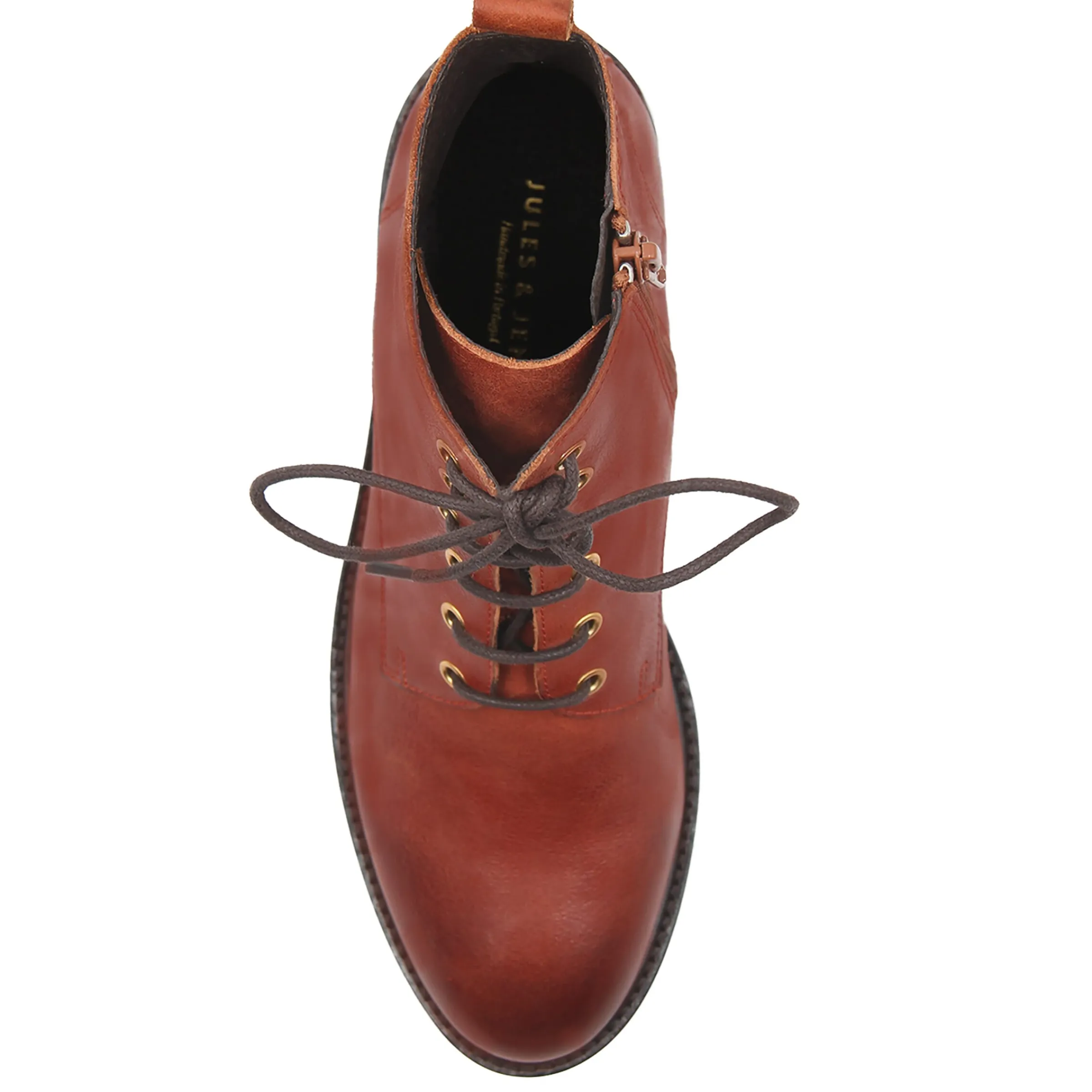 bottines_plates__lacet_cuir_cognac_3.webp Femme JULES & JENN Bottines & Bottes | Bottines plates à lacet cuir