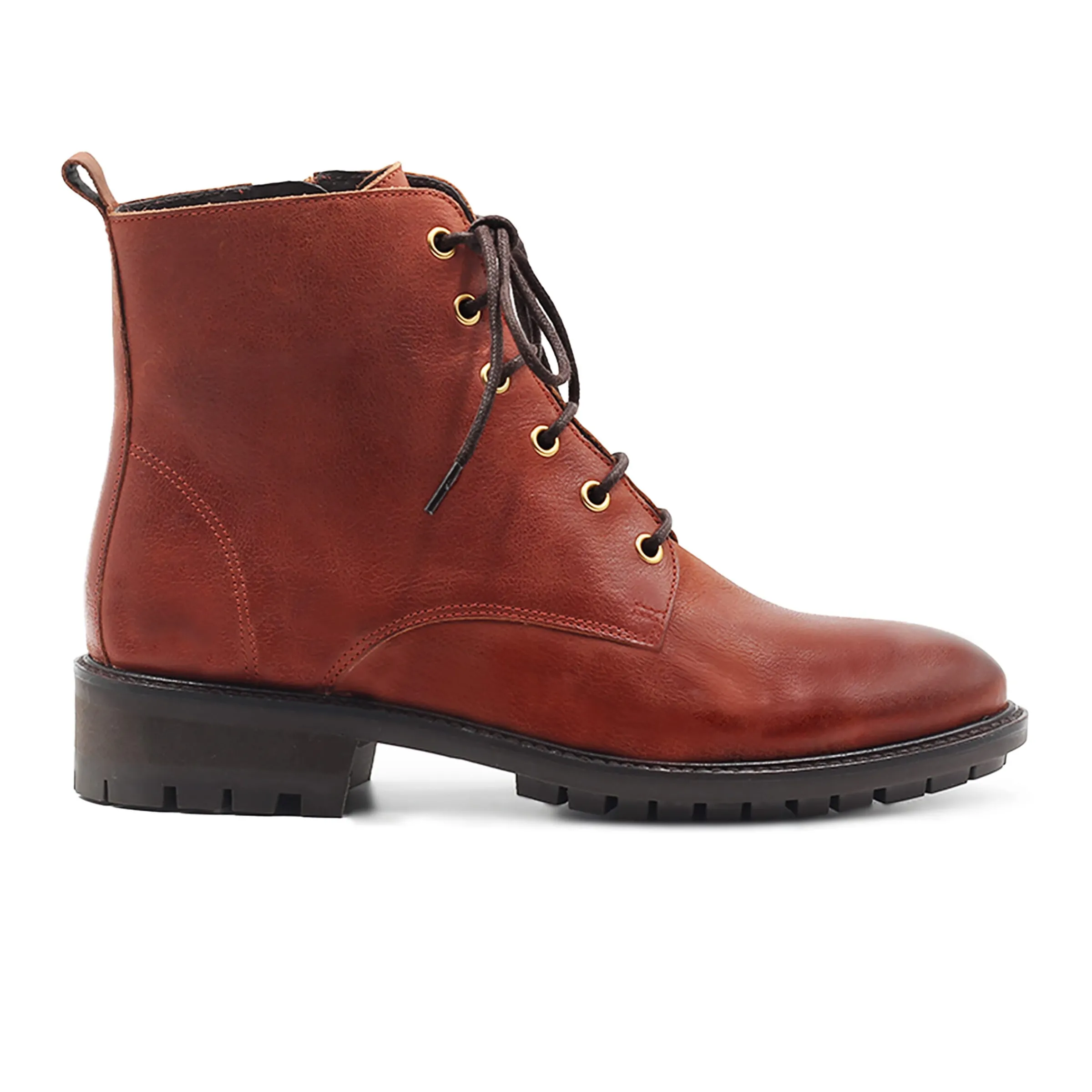 bottines_plates__lacet_cuir_cognac_4.webp Femme JULES & JENN Bottines & Bottes | Bottines plates à lacet cuir