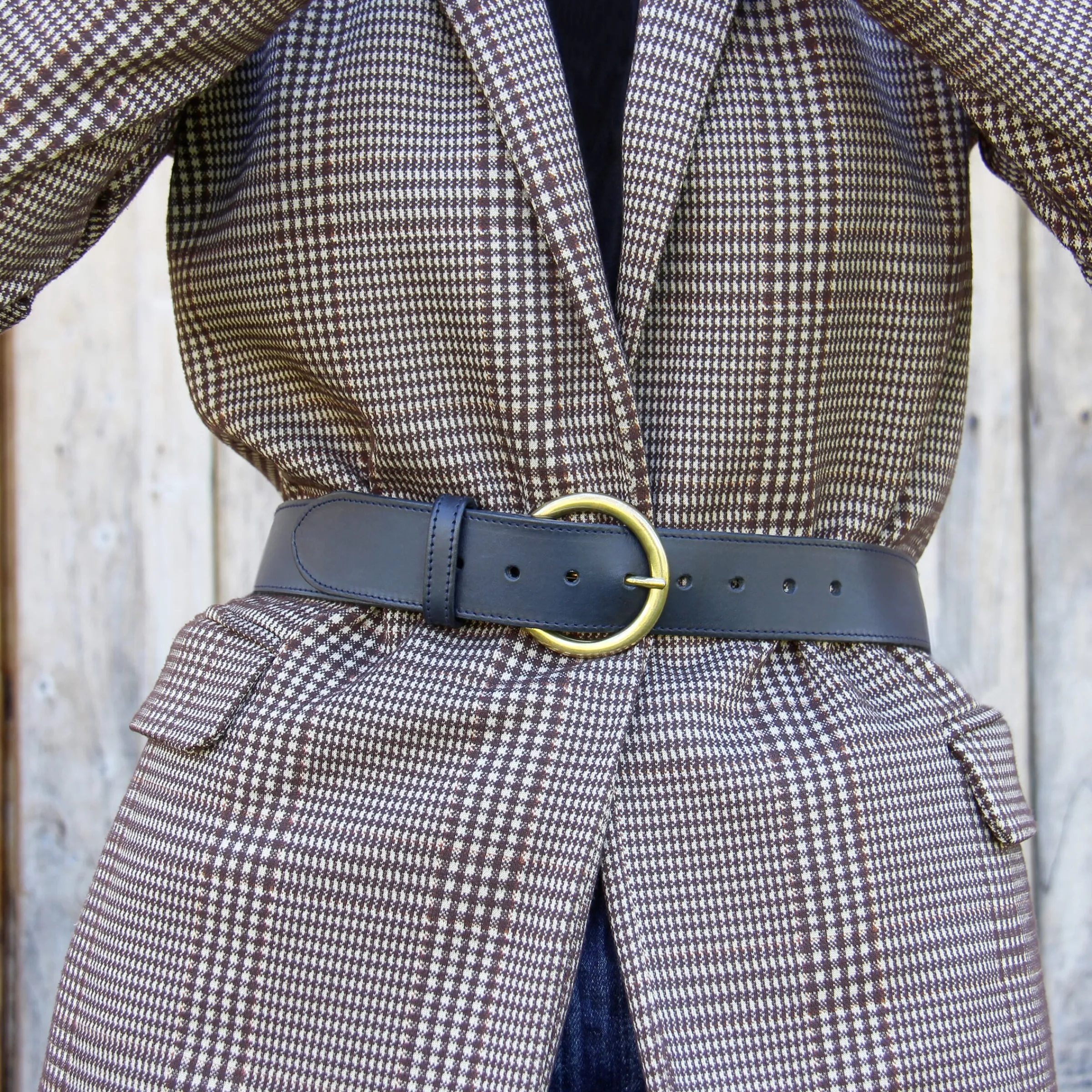 Femme JULES & JENN Ceintures | Ceinture bohème cuir bleu