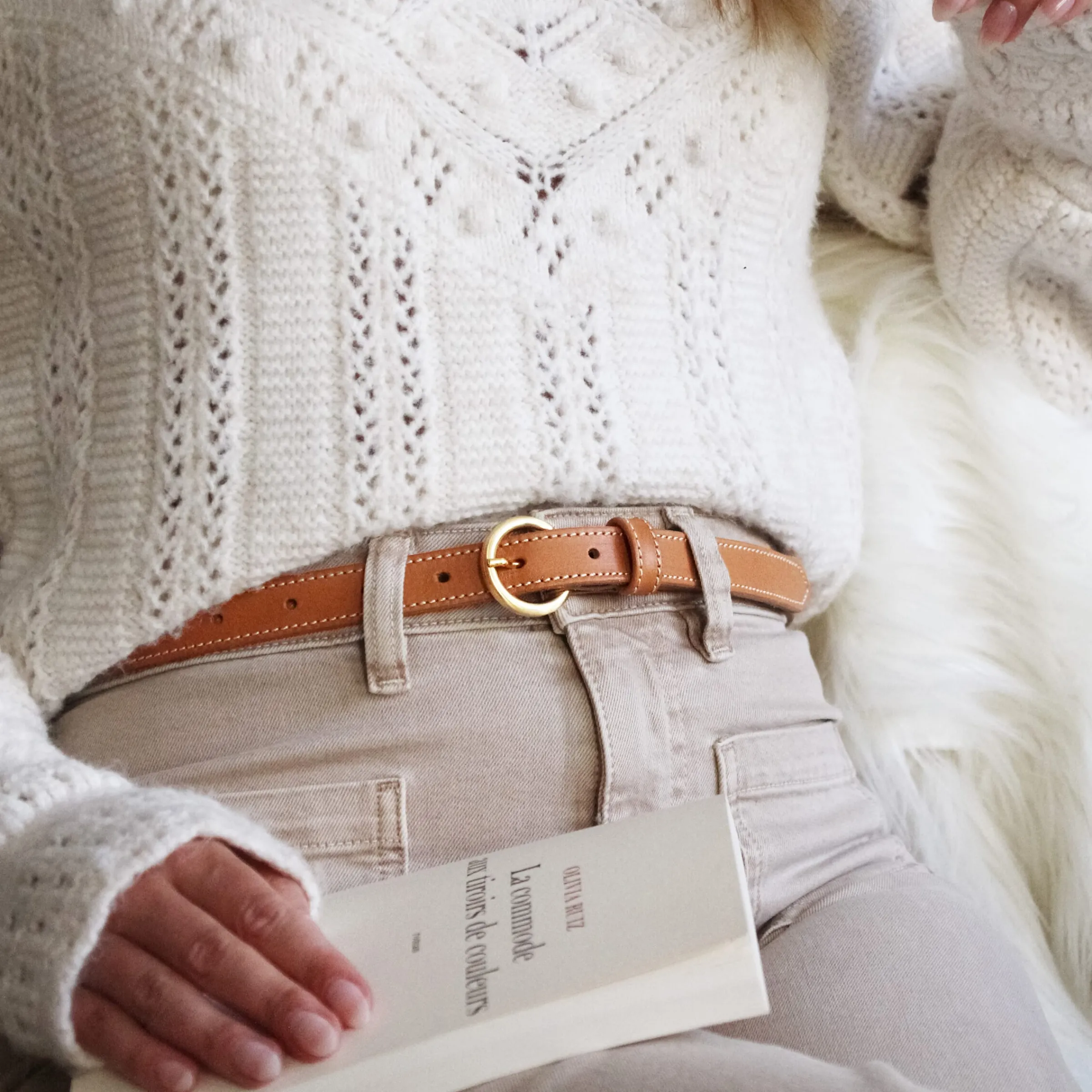 Femme JULES & JENN Ceintures | Ceinture boucle d'or cuir