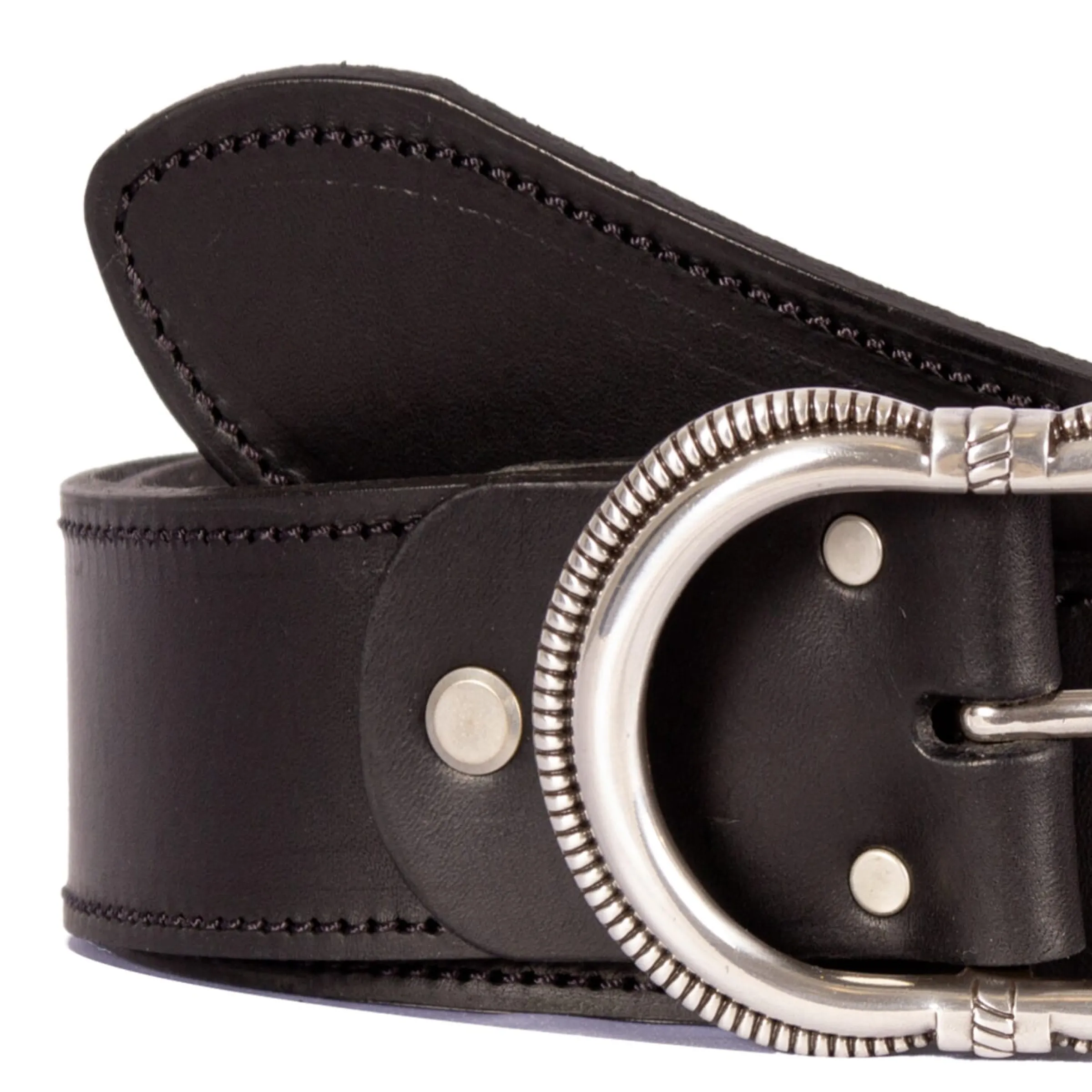 ceinture_camargue_cuir_noir_3.webp Femme JULES & JENN Ceintures | Ceinture Camargue cuir