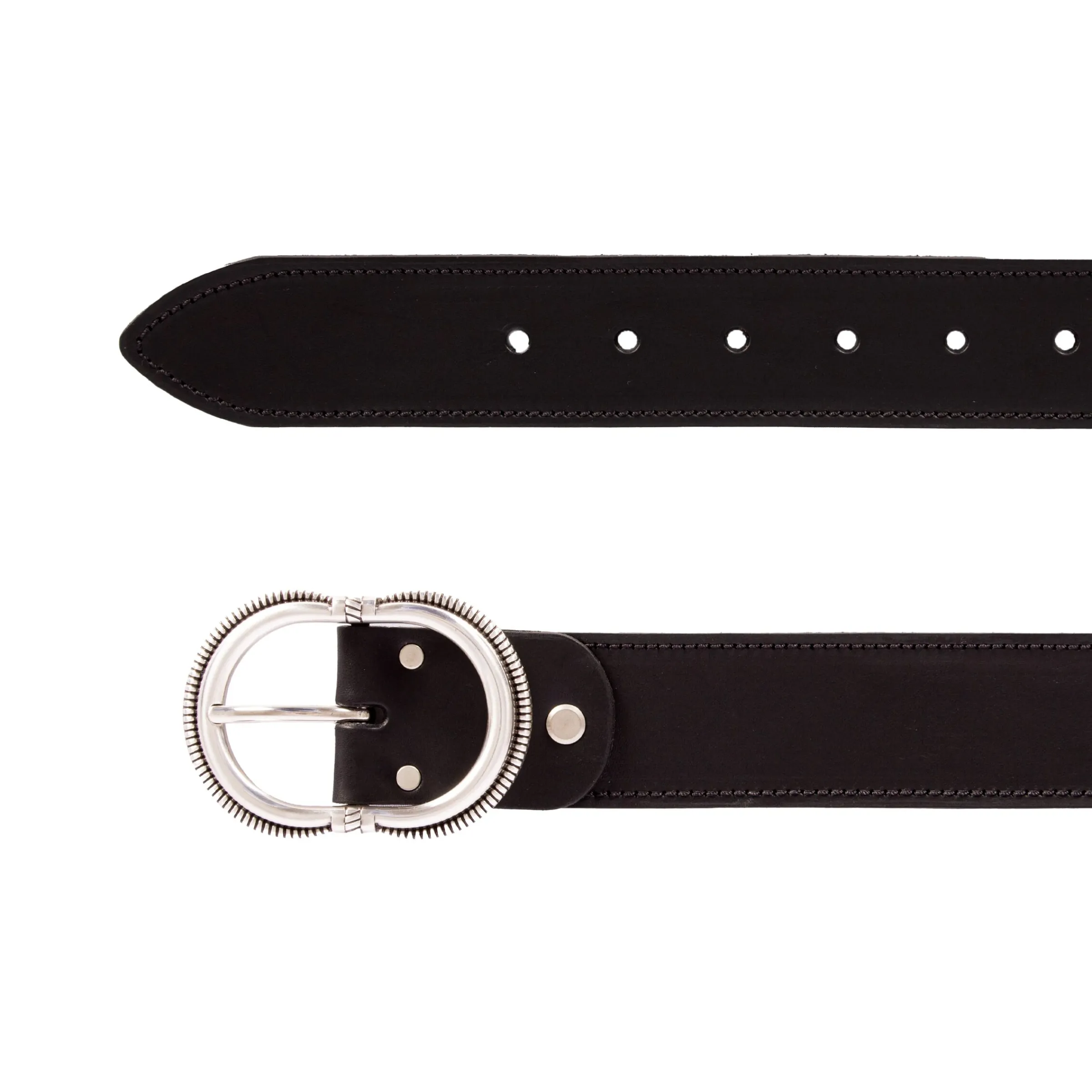 ceinture_camargue_cuir_noir_4.webp Femme JULES & JENN Ceintures | Ceinture Camargue cuir