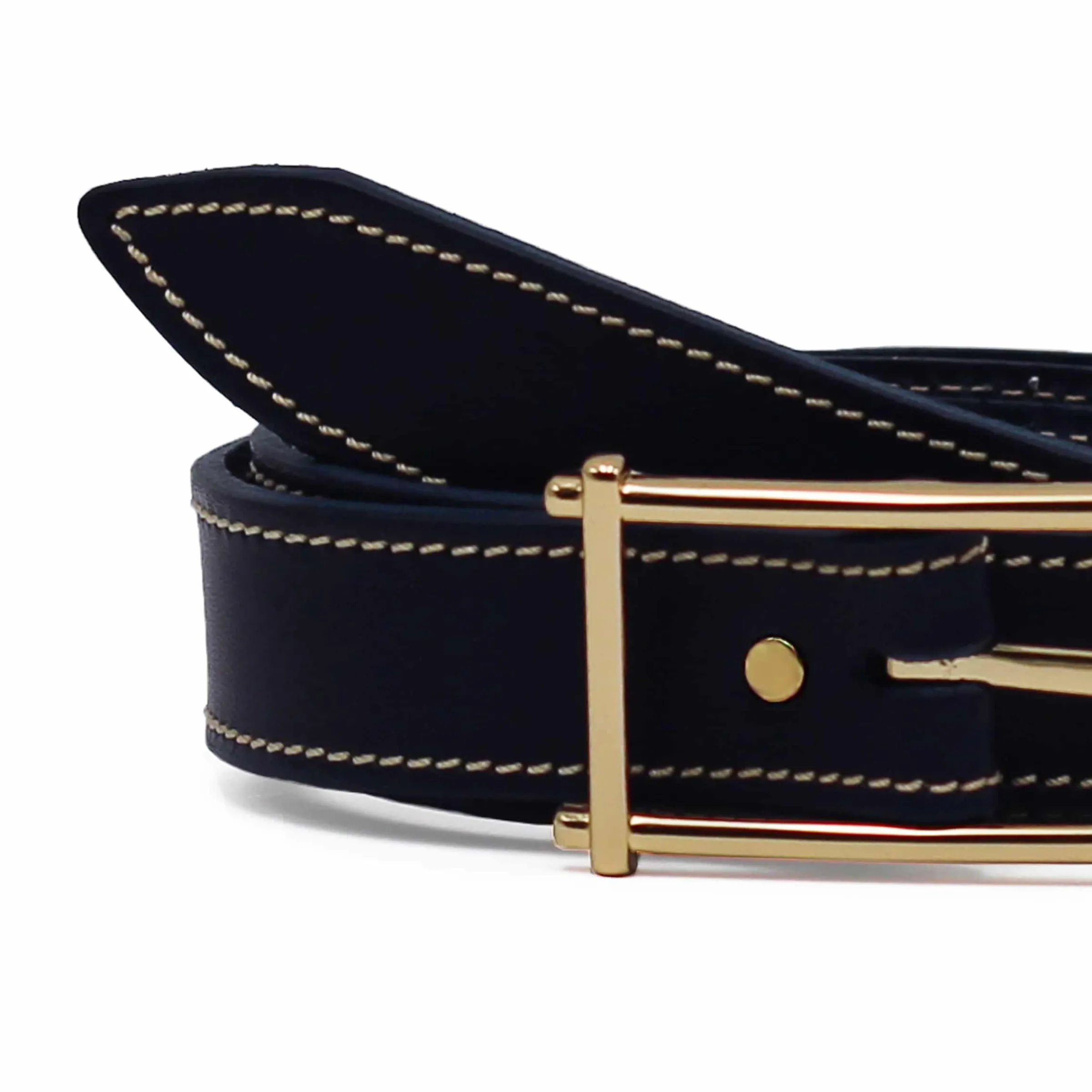 Femme JULES & JENN Ceintures | Ceinture mademoiselle cuir bleu