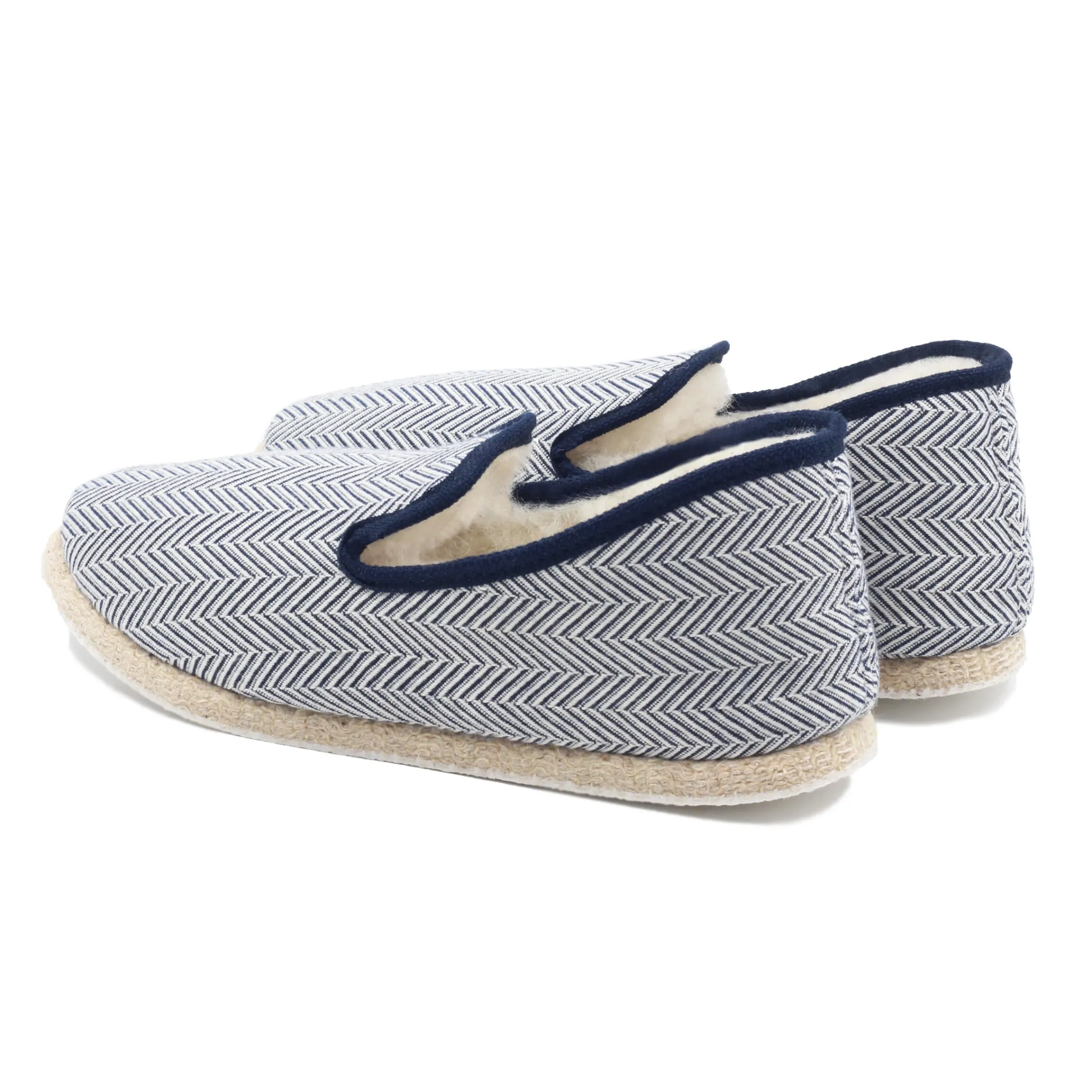 Femme JULES & JENN Charentaises | Charentaises | Charentaises tradition blanc bleu