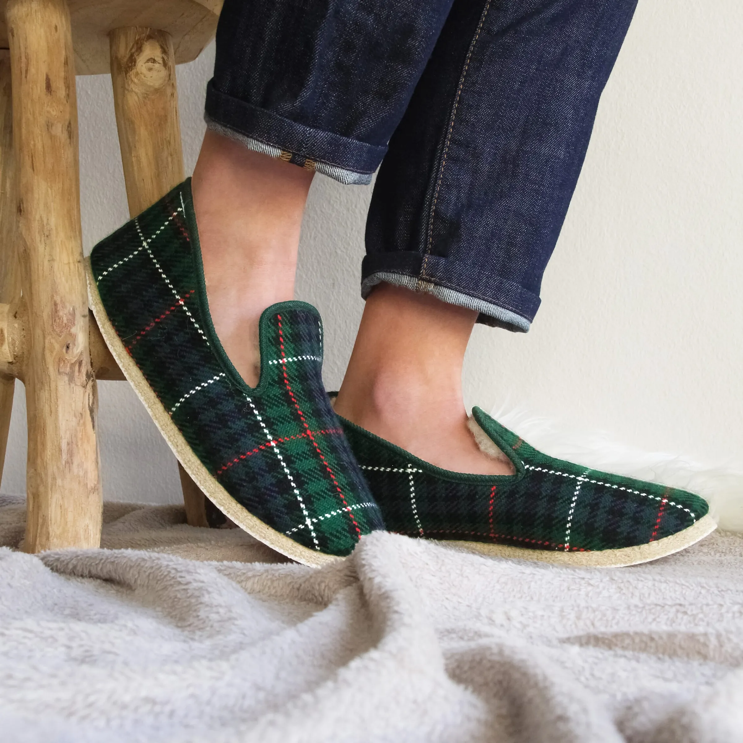 Femme JULES & JENN Charentaises | Charentaises | Charentaises tradition vert