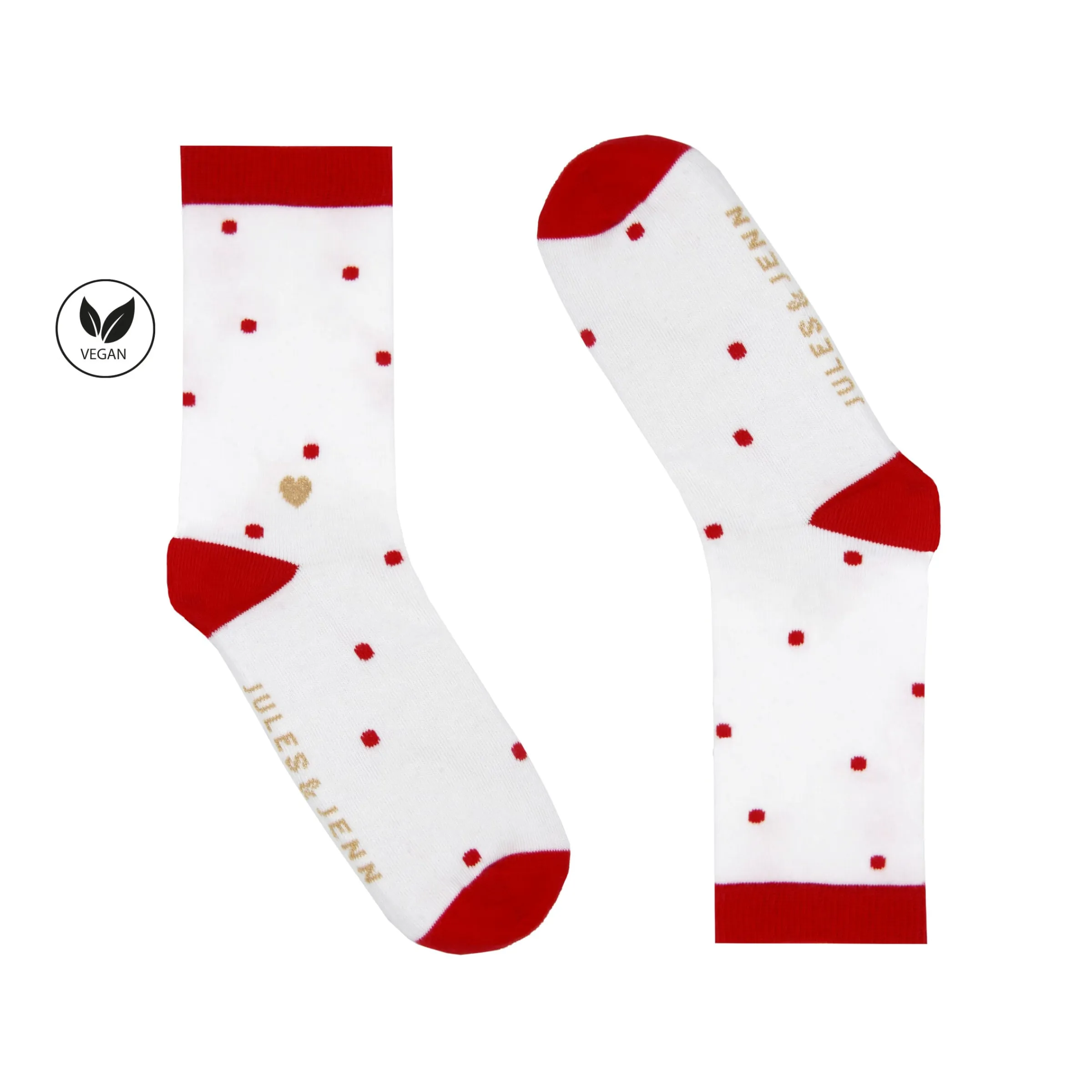 Femme JULES & JENN Chaussettes | Chaussettes à pois coton blanc rouge