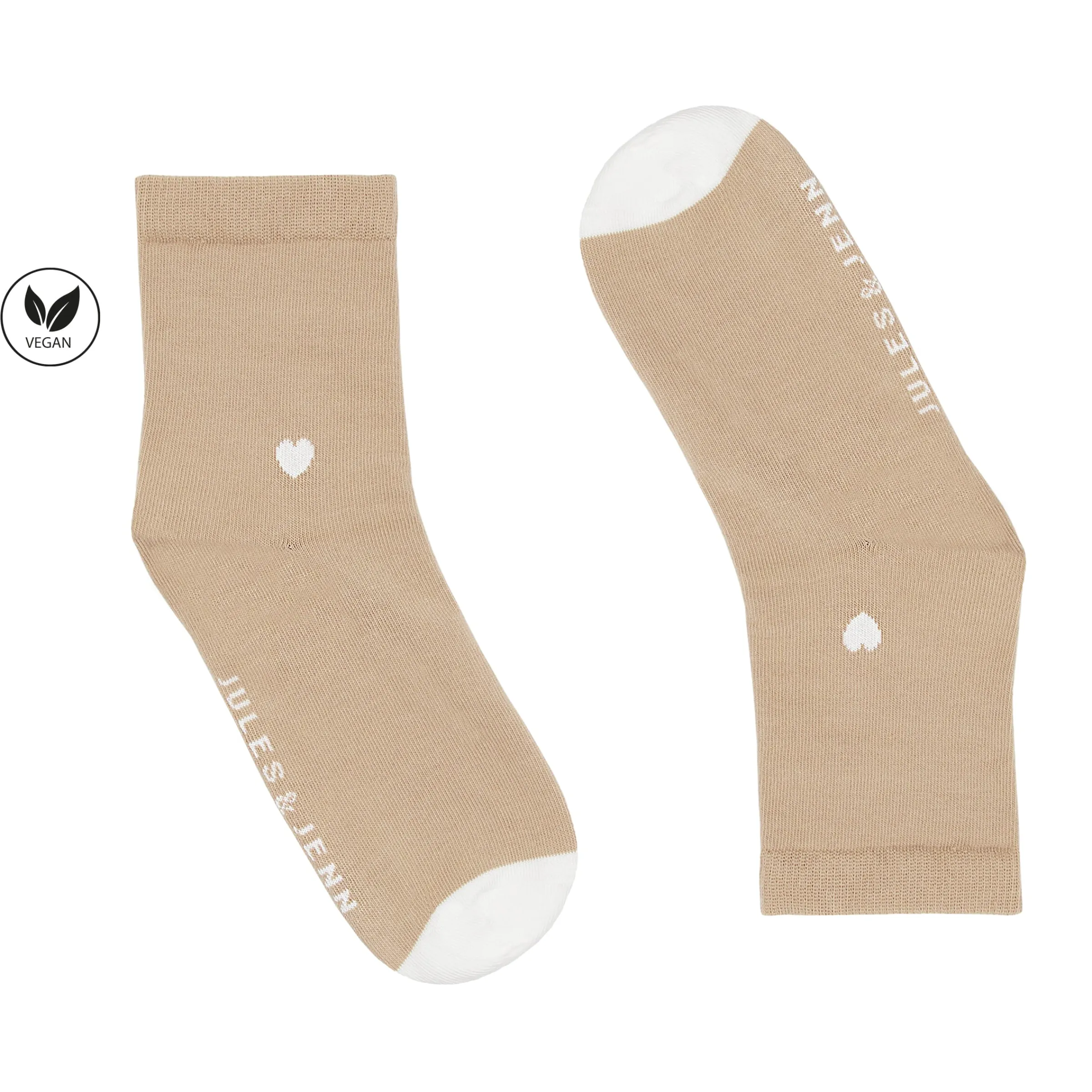 Femme JULES & JENN Chaussettes | Chaussettes cœur beige blanc