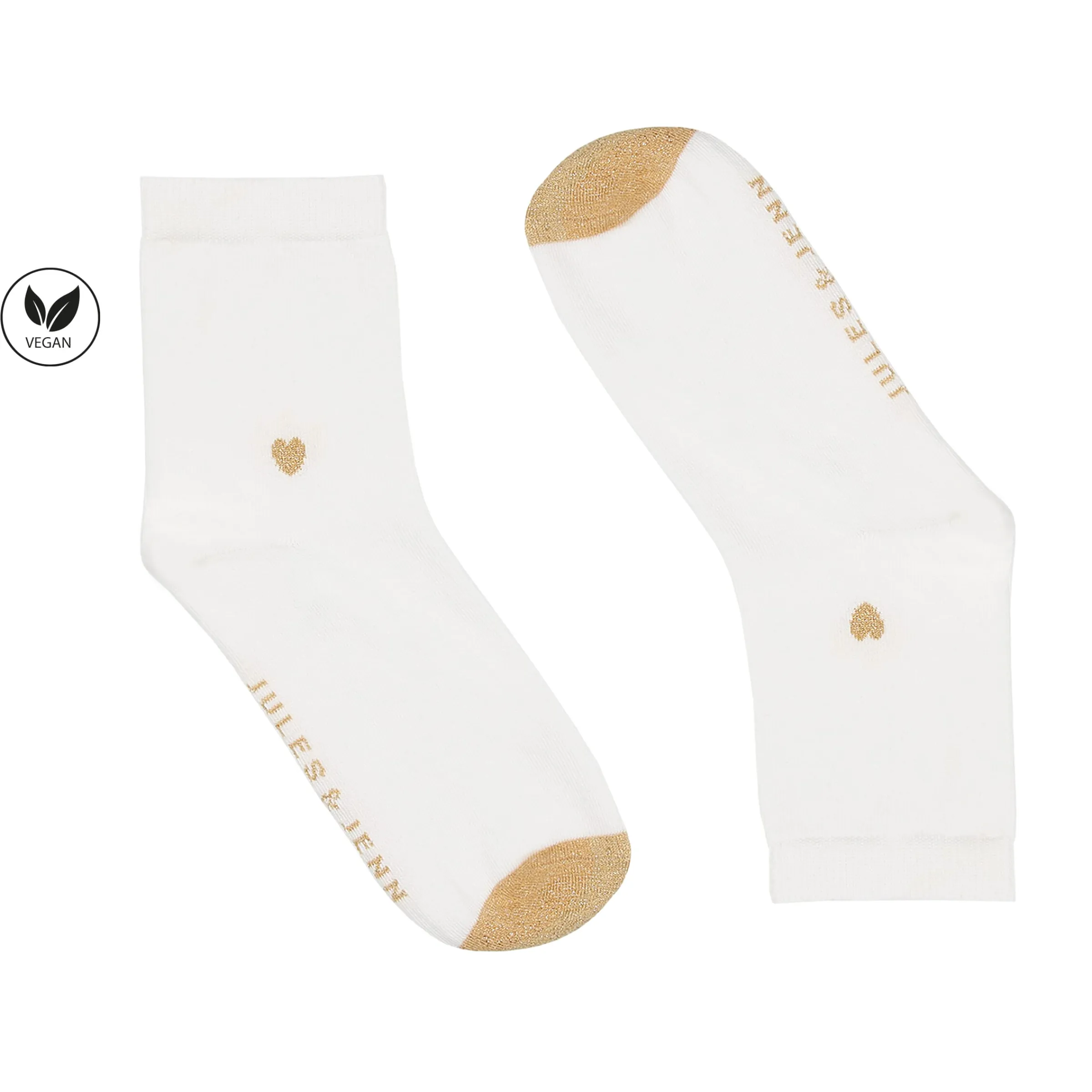 Femme JULES & JENN Chaussettes | Chaussettes cœur blanc doré