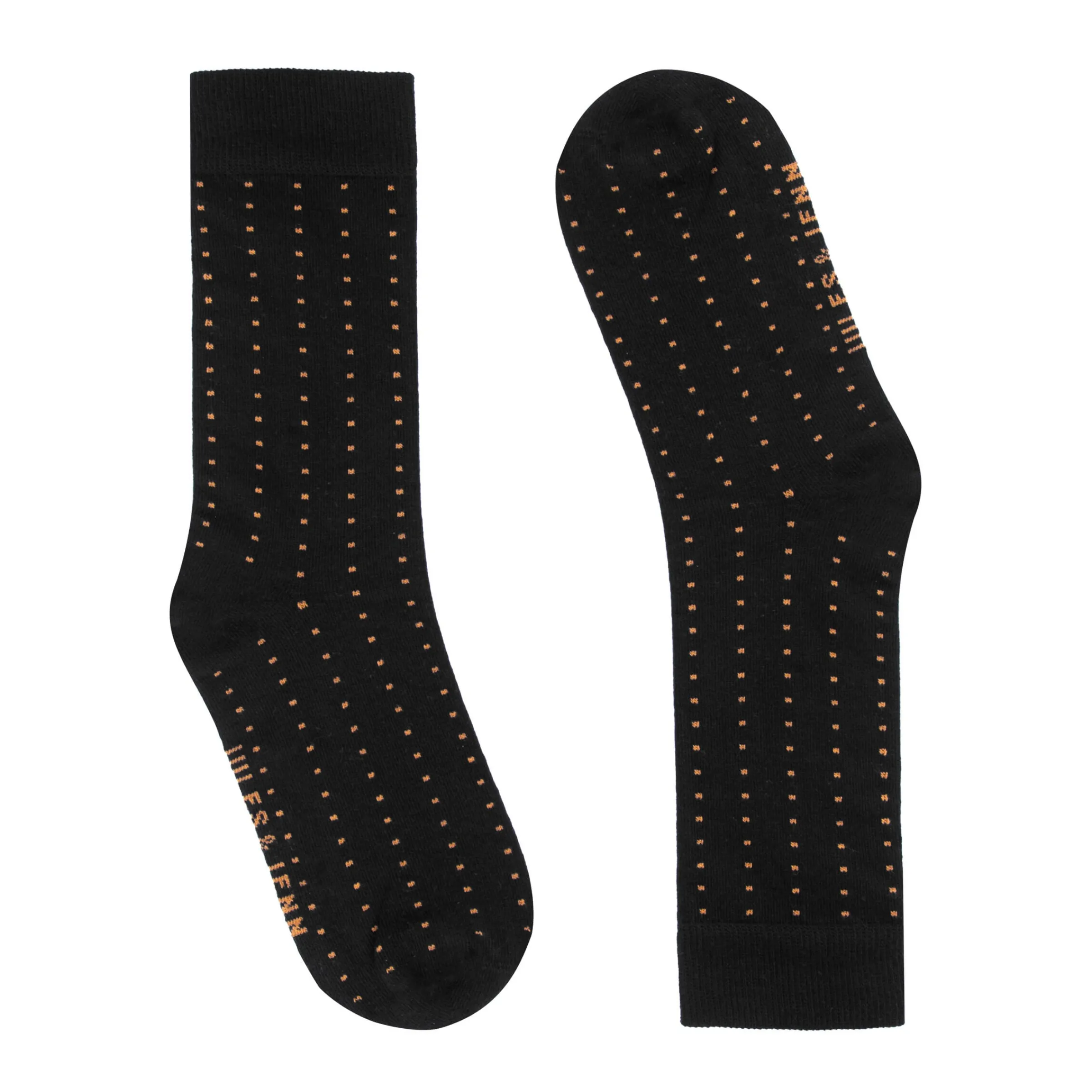 Homme JULES & JENN Chaussettes | Chaussettes mini pois coton noir cognac