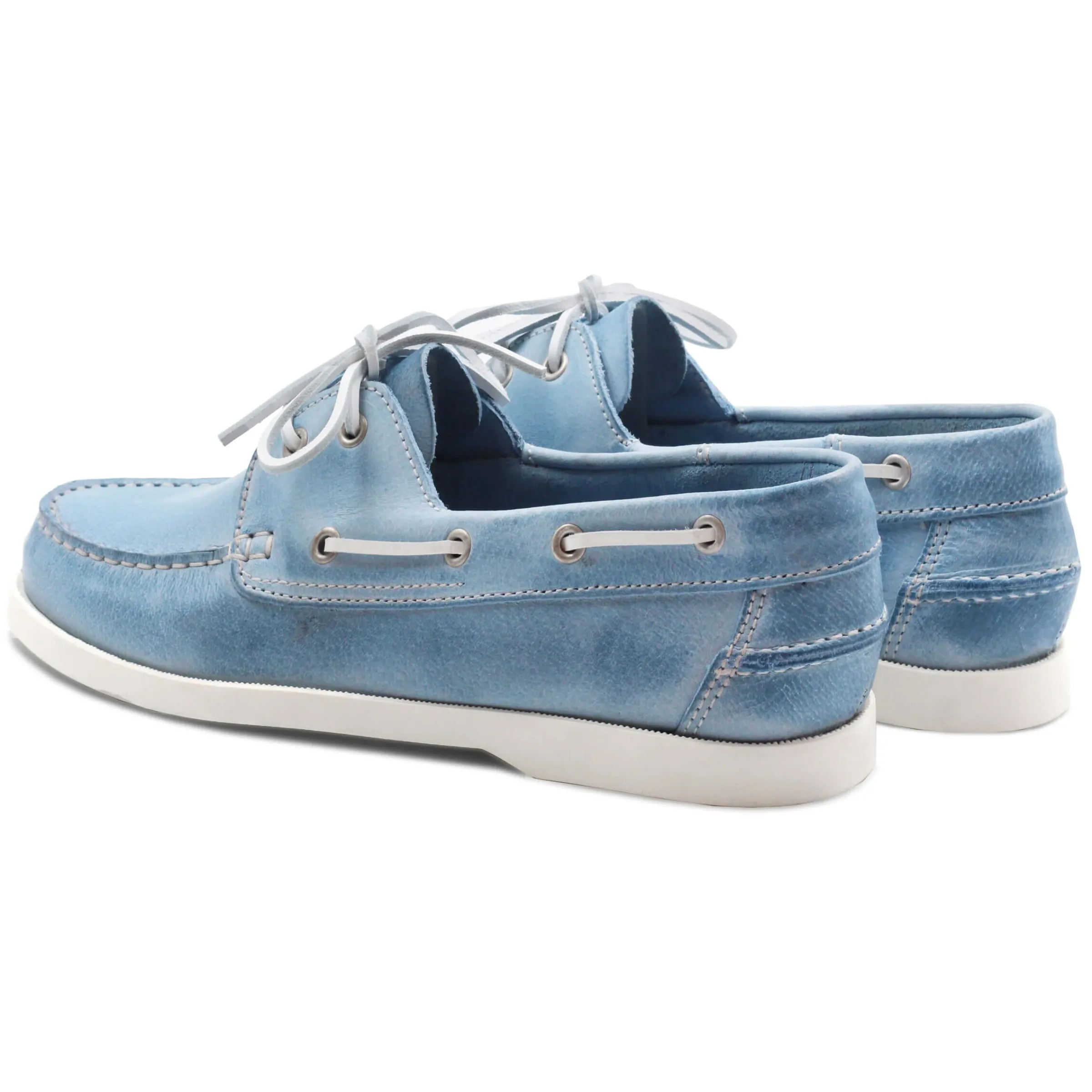 Homme JULES & JENN Chaussures Bateau | Chaussures bateau cuir bleu clair