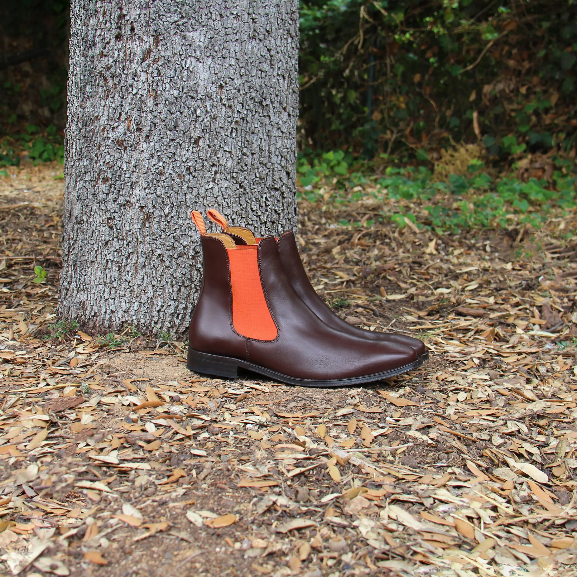 chelsea_boots_cuir_marron_orange_2.webp Homme JULES & JENN Boots | Chelsea boots cuir marron orange