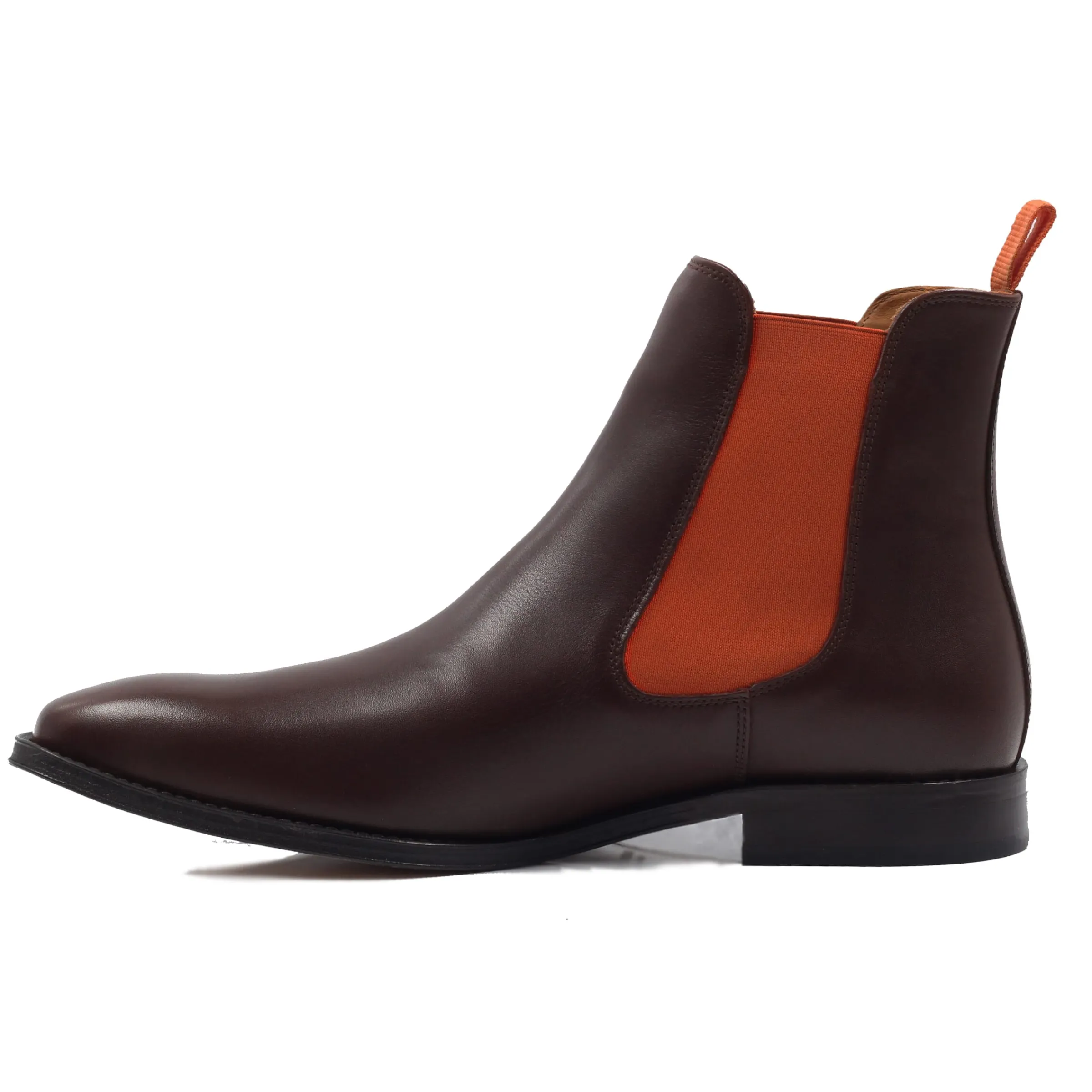 chelsea_boots_cuir_marron_orange_5.webp Homme JULES & JENN Boots | Chelsea boots cuir marron orange