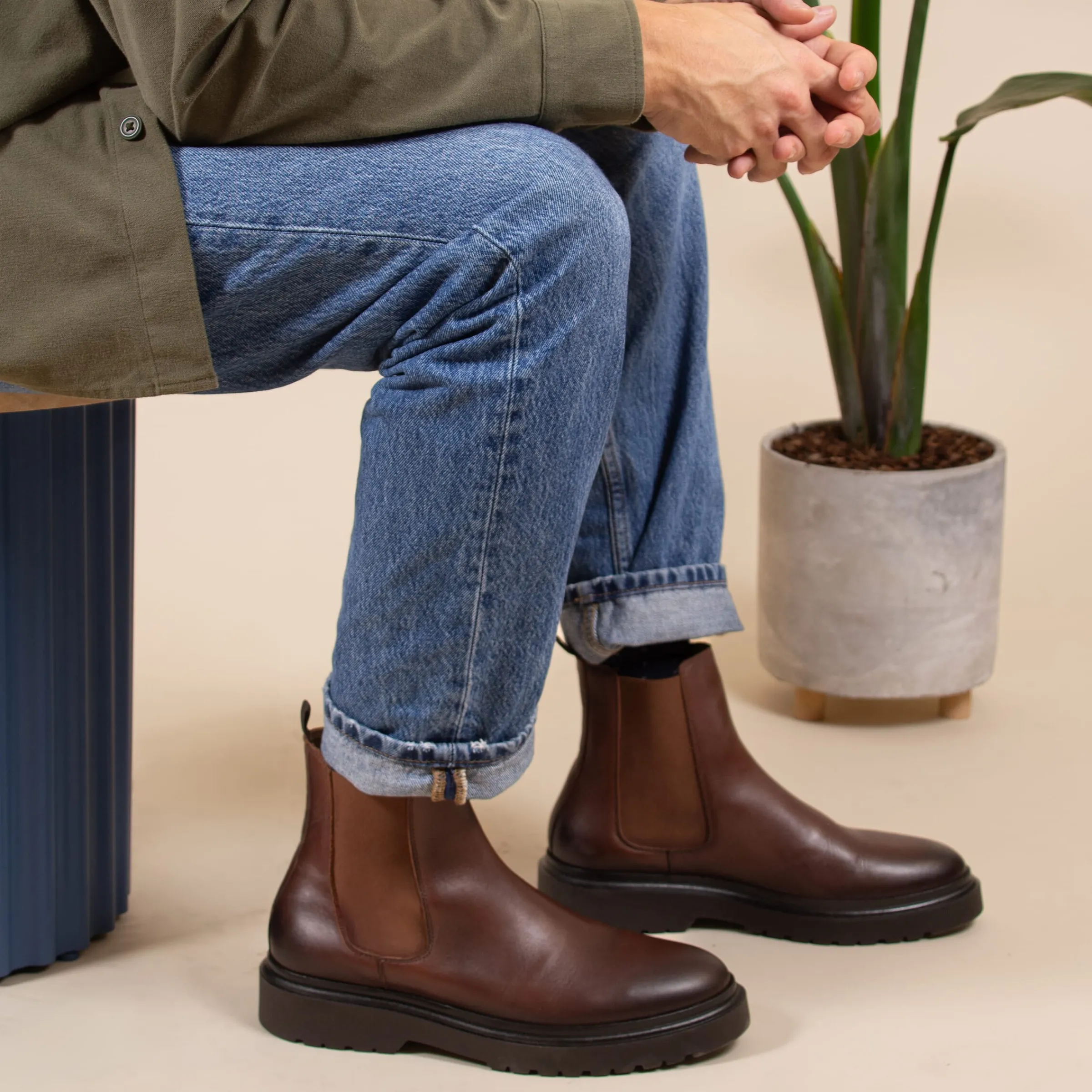 Homme JULES & JENN Boots | Chelsea boots gomme cuir