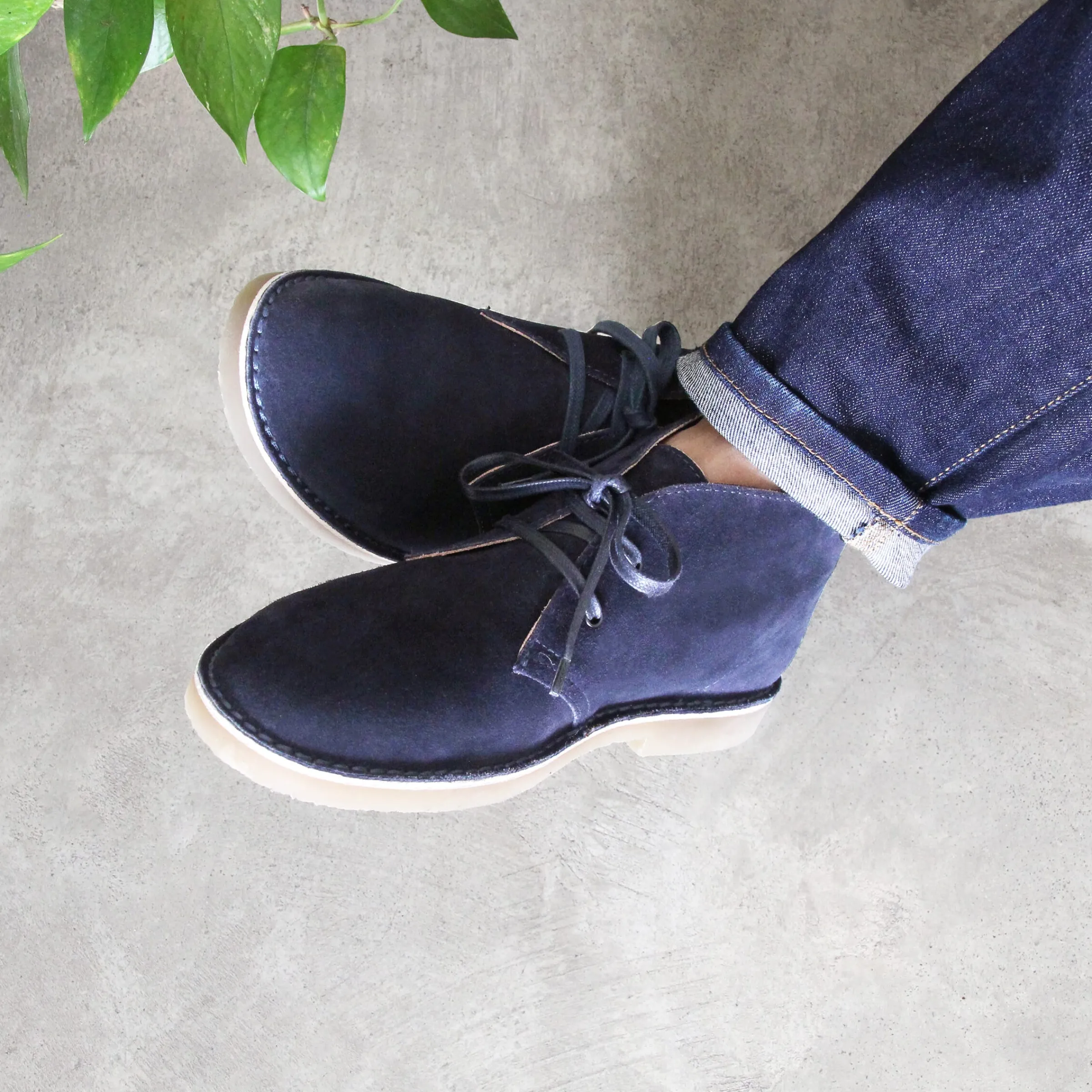 Homme JULES & JENN Boots | Chukka boots cuir daim bleu
