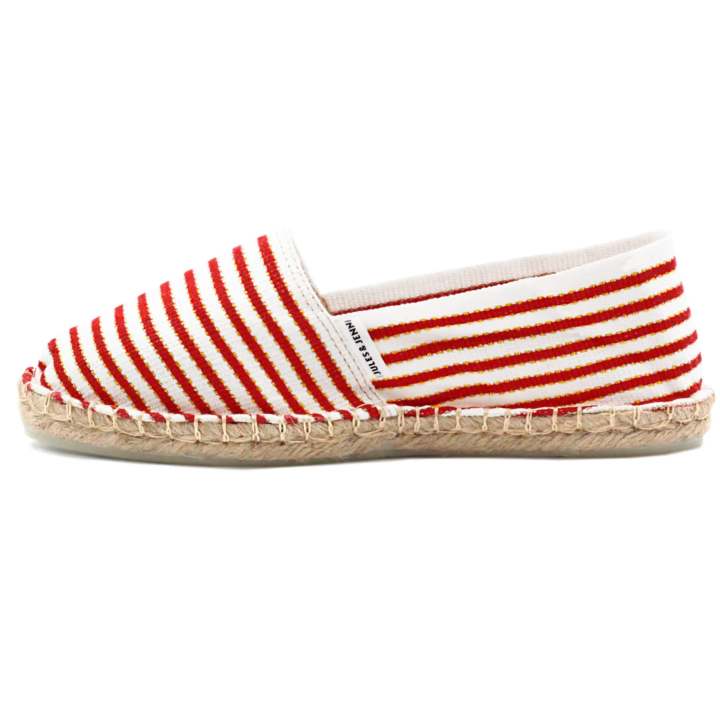 espadrilles_toile_coton_rouge_amp_dor_5.webp Femme JULES & JENN Dressing Recyclé | Espadrilles | Espadrilles toile coton rouge & doré