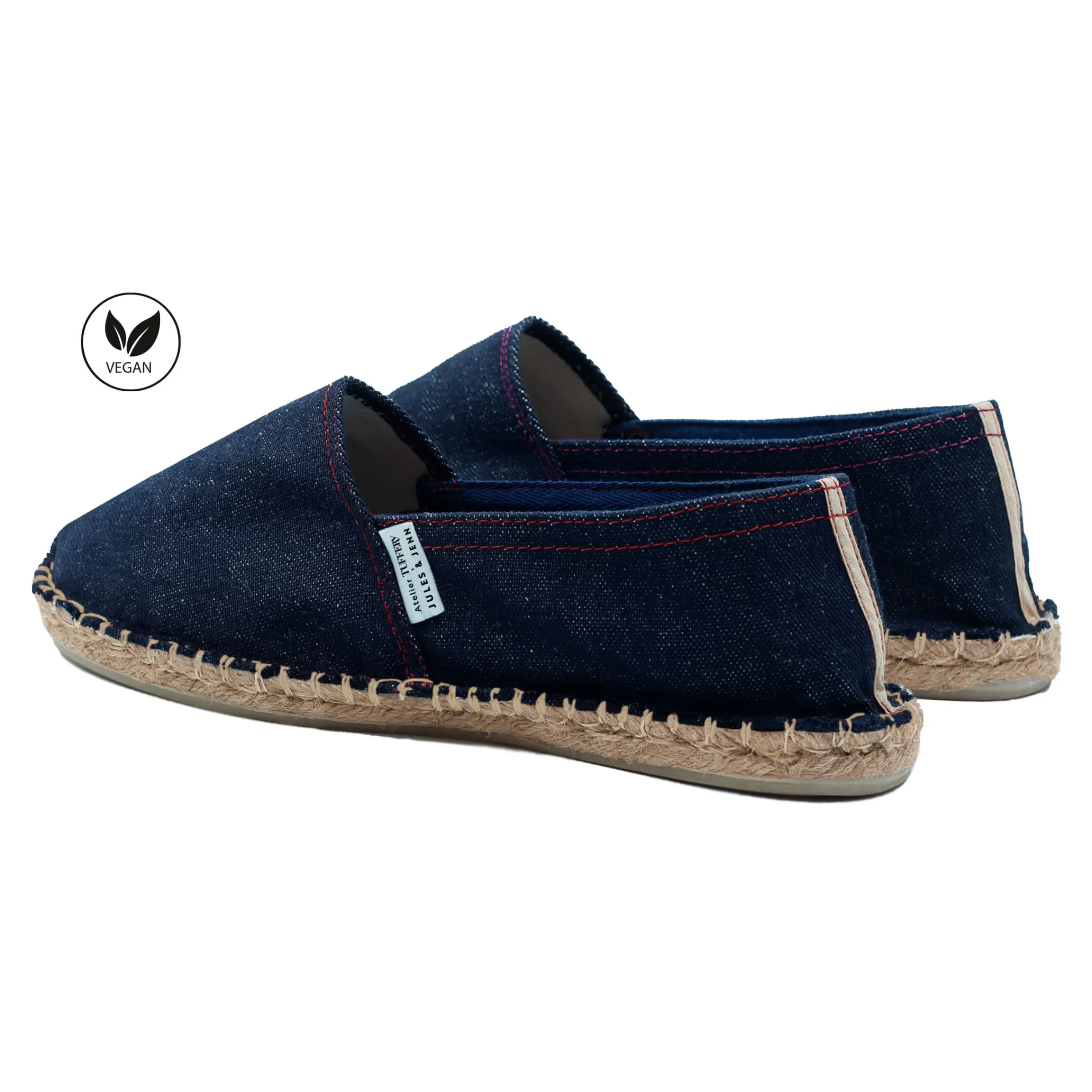 Femme JULES & JENN Espadrilles | Espadrilles toile jean en chanvre bleu