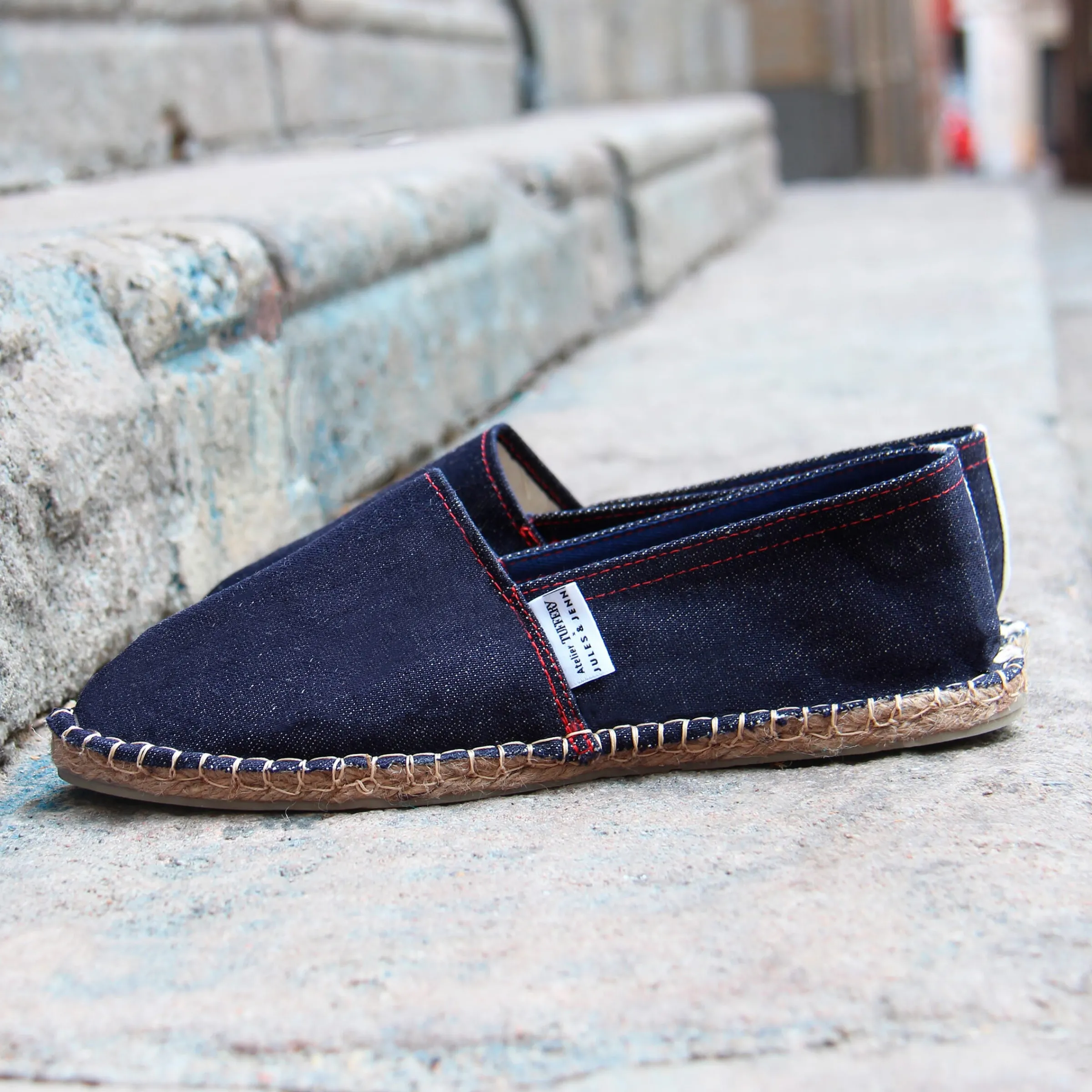 espadrilles_toile_jean_en_chanvre_bleu_2.webp Femme JULES & JENN Espadrilles | Espadrilles toile jean en chanvre bleu