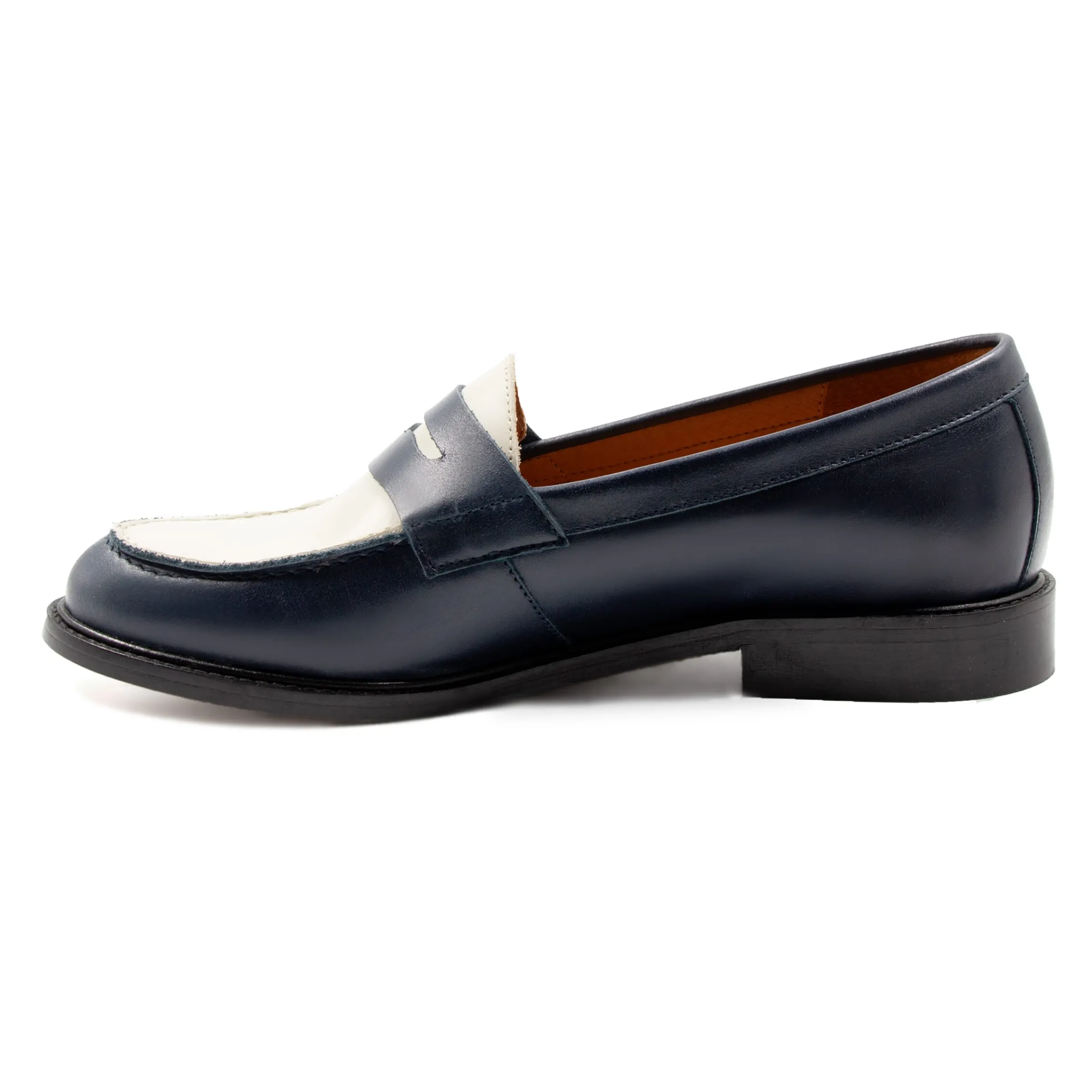 mocassins_cuir_bleu_blanc_5.webp Femme JULES & JENN Mocassins & Derbies | Mocassins cuir bleu blanc