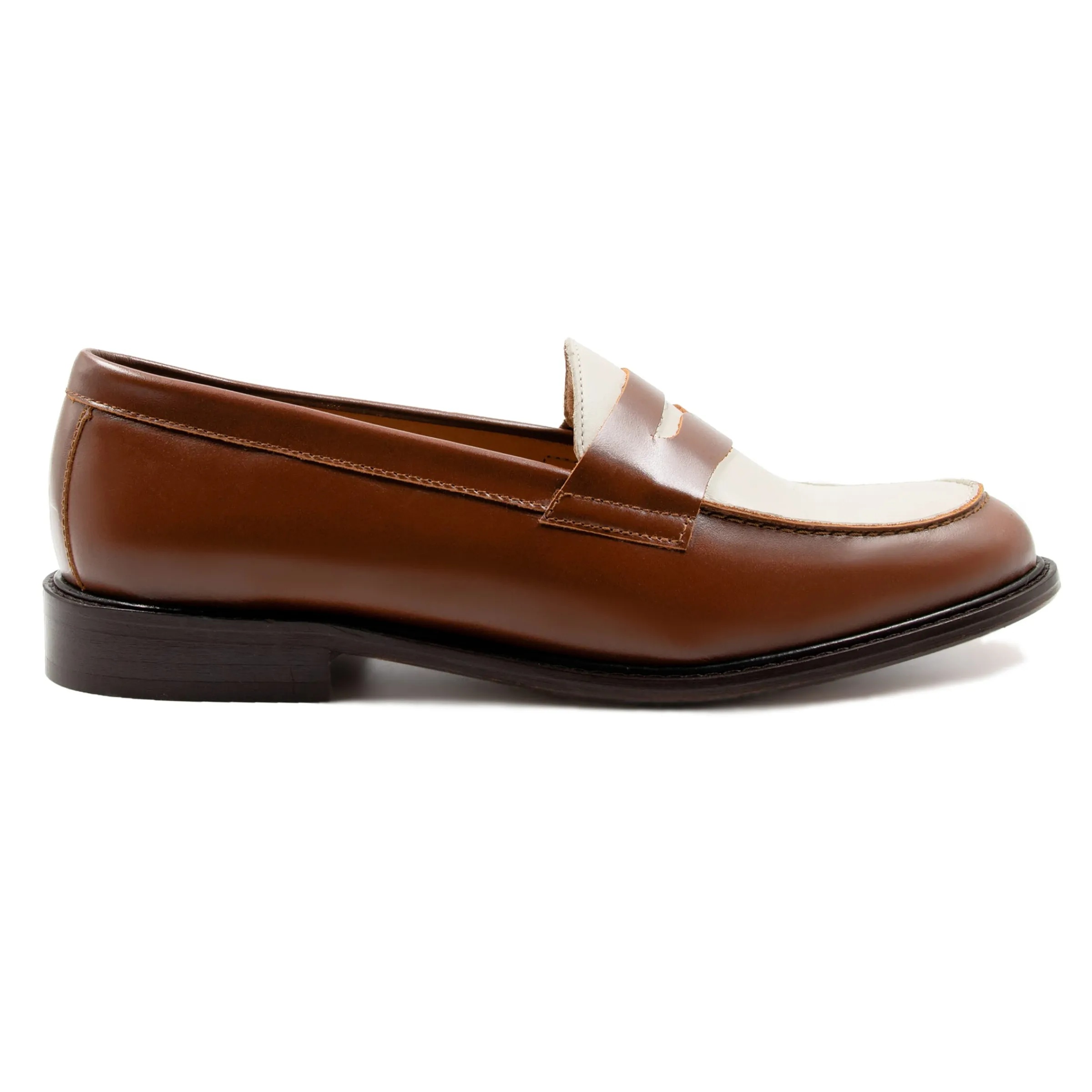 mocassins_cuir_cognac_blanc_4.webp Femme JULES & JENN Mocassins & Derbies | Mocassins cuir cognac blanc