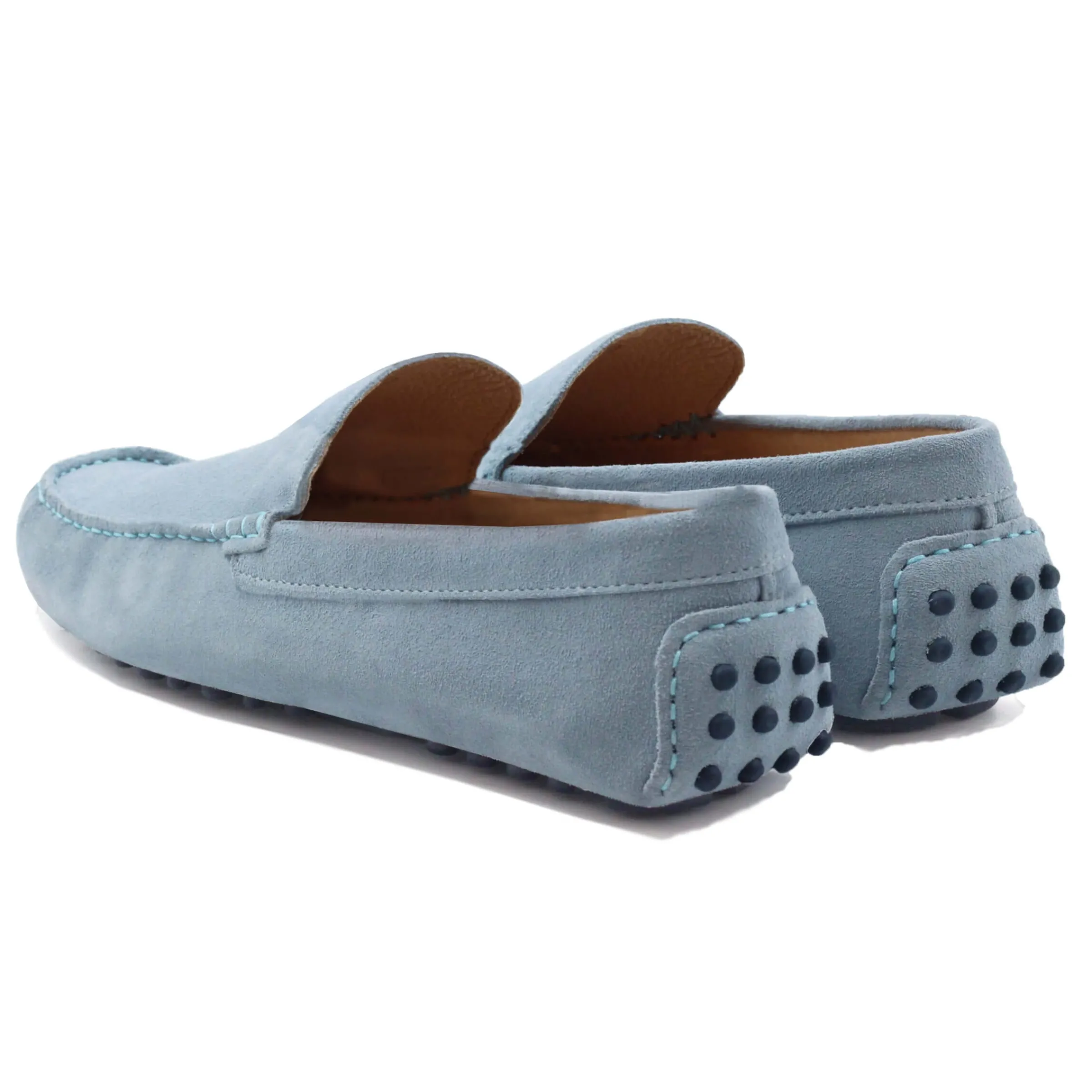 Homme JULES & JENN Mocassins | Mocassins cuir daim bleu clair