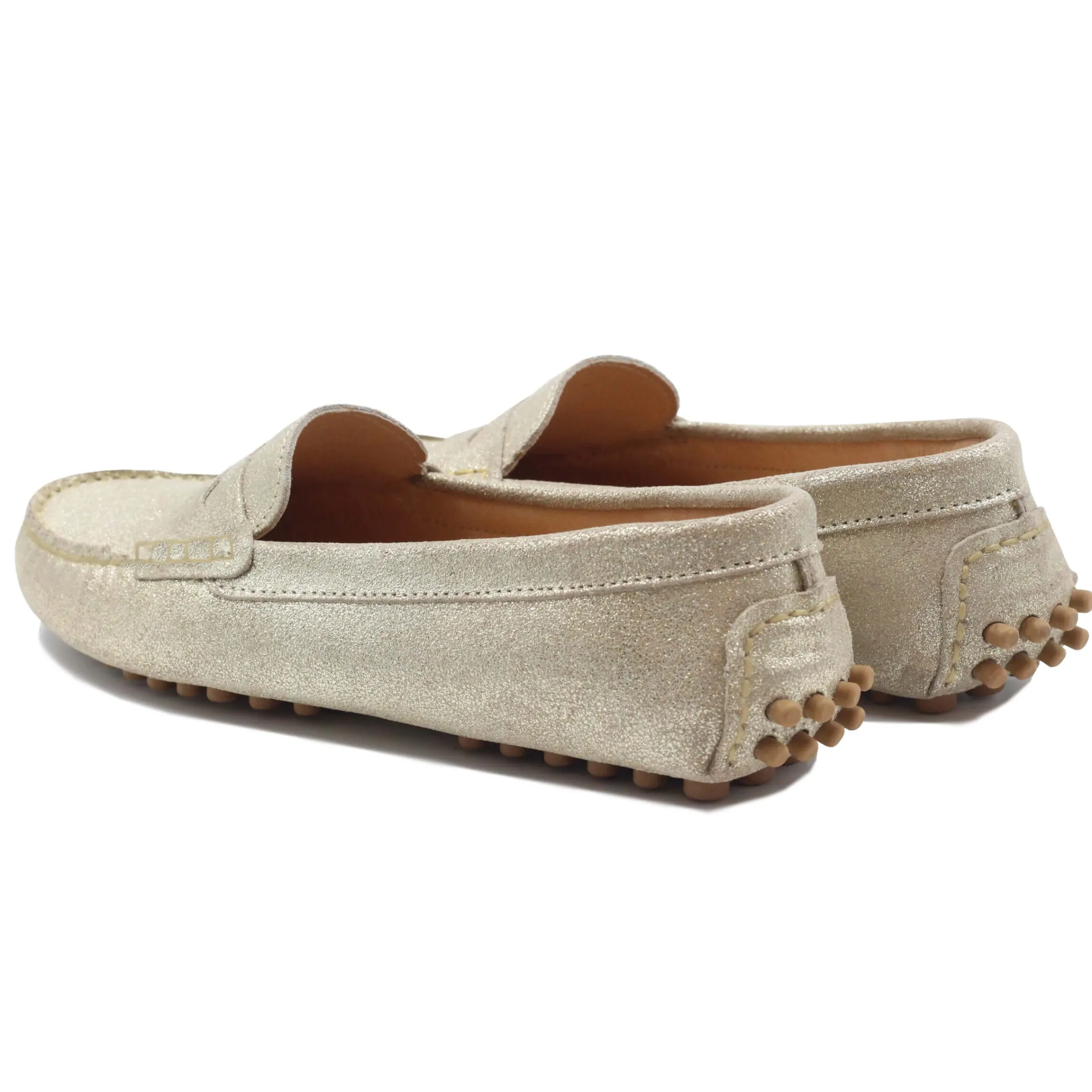 Femme JULES & JENN Mocassins & Derbies | Mocassins cuir daim métallisé