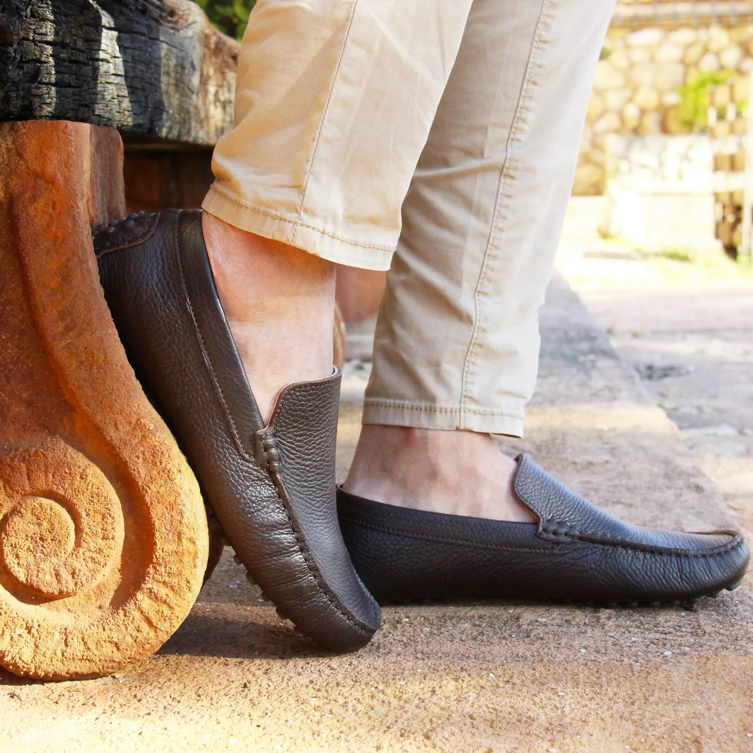 Homme JULES & JENN Fins De Série Solidaires | Mocassins cuir grainé