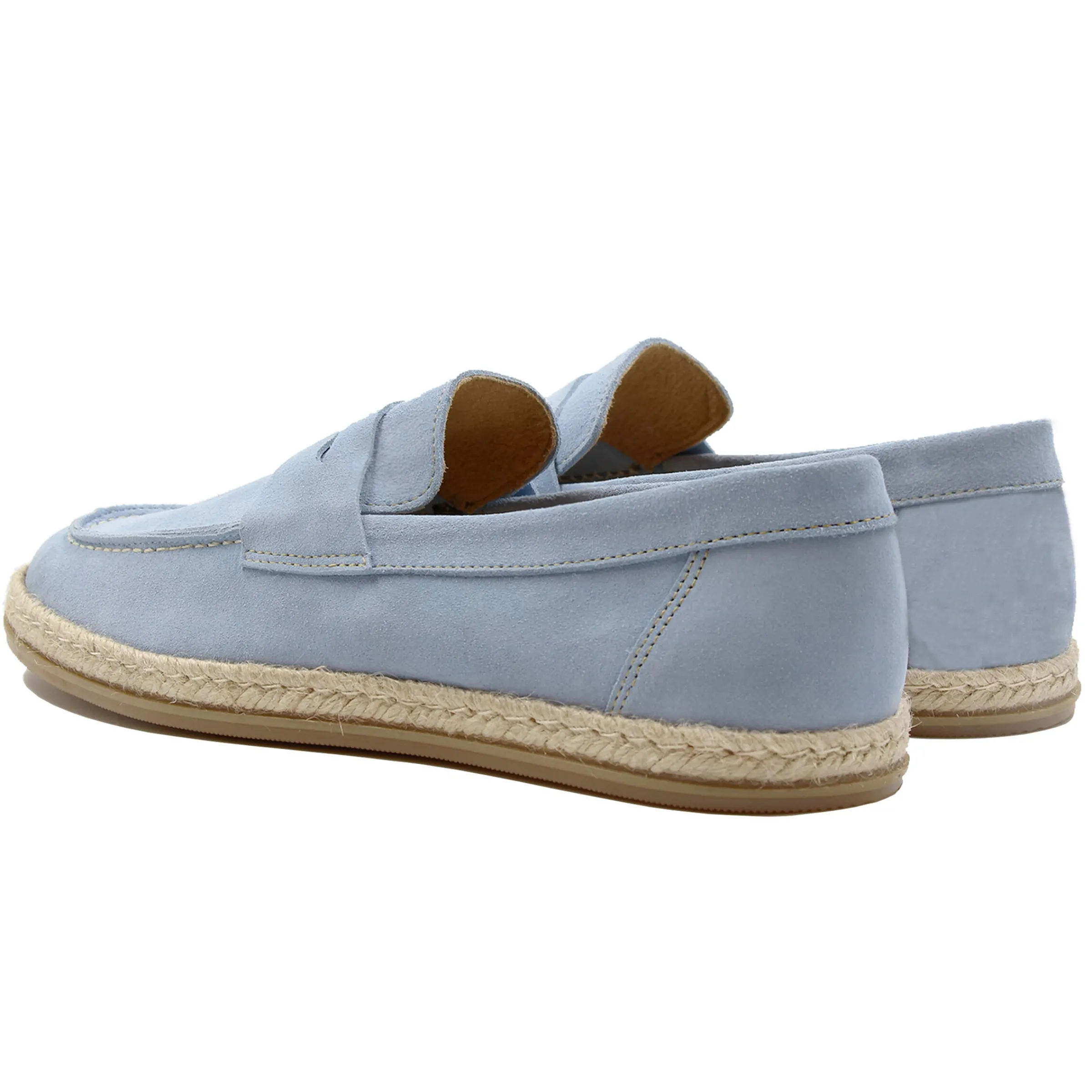 Homme JULES & JENN Mocassins | Mocassins espadrilles cuir bleu clair