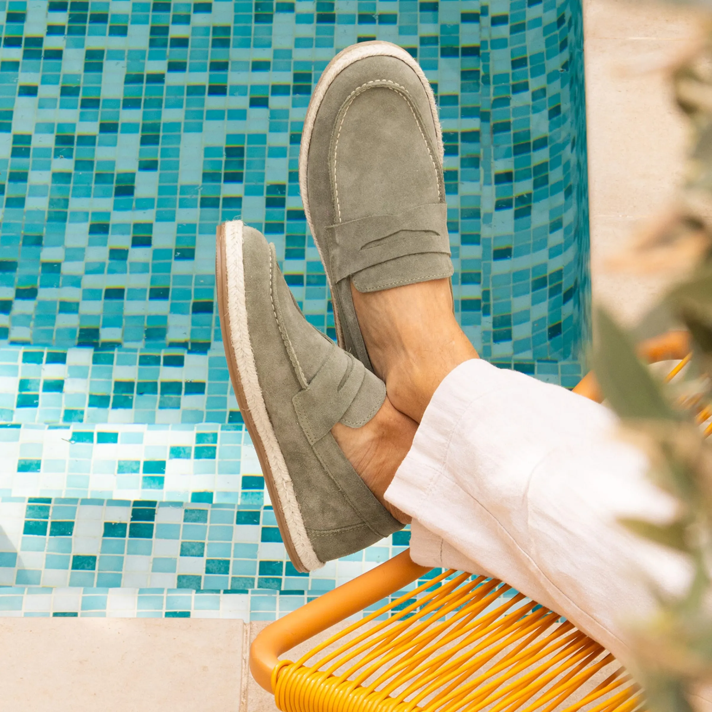 Homme JULES & JENN Mocassins | Mocassins espadrilles cuir daim