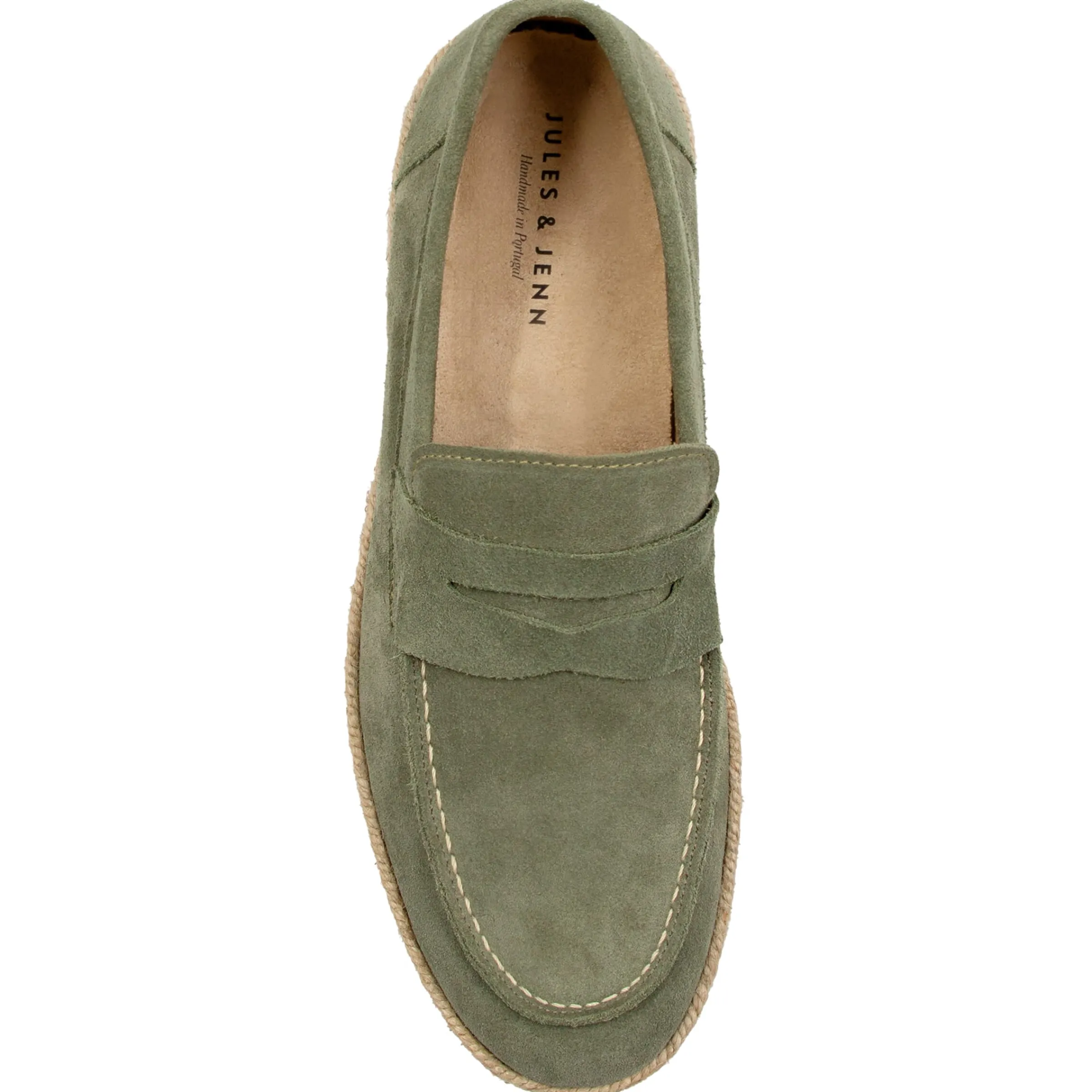 mocassins_espadrilles_cuir_daim_kaki_3.webp Homme JULES & JENN Mocassins | Mocassins espadrilles cuir daim